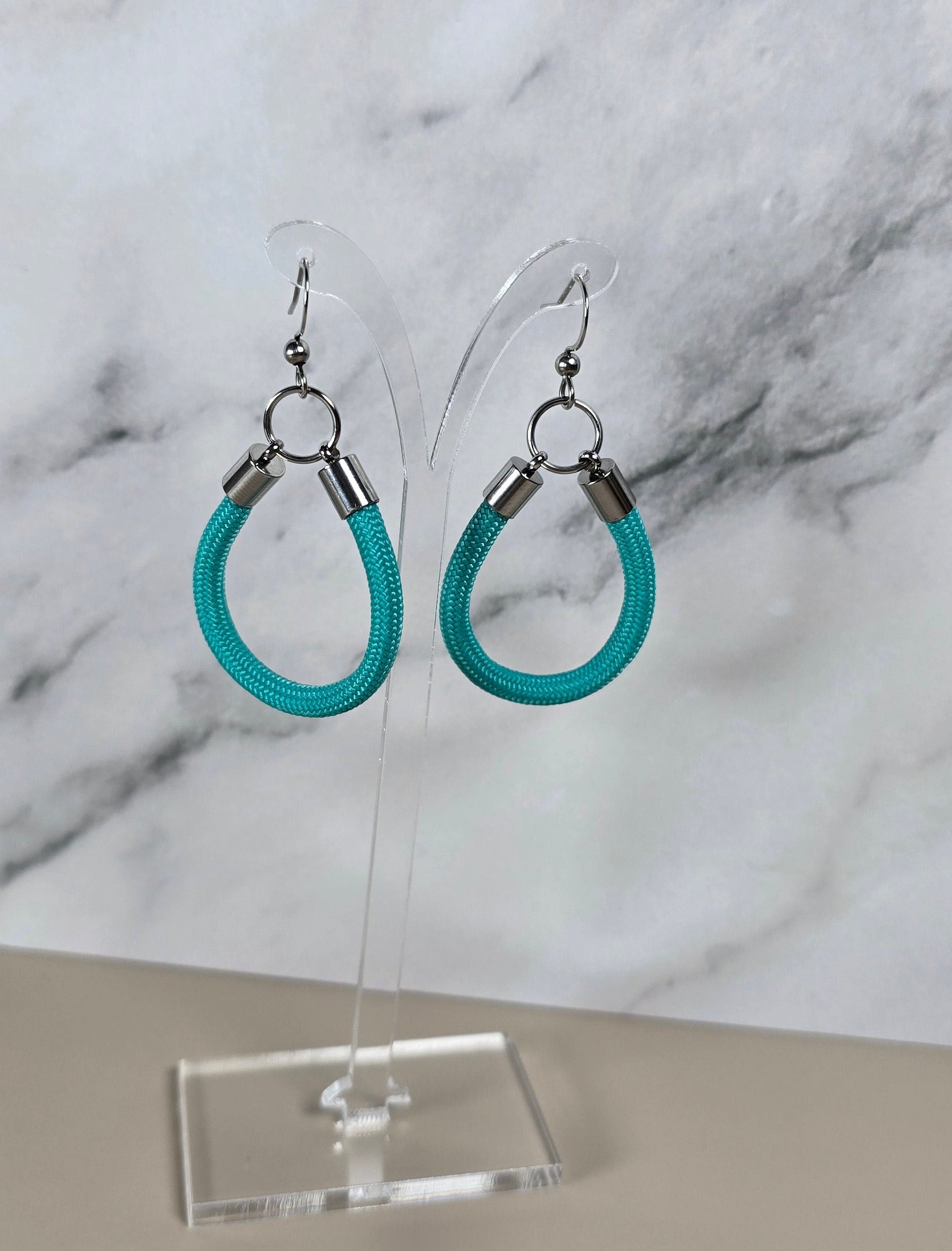 Turquoise Simple Paracord Earrings