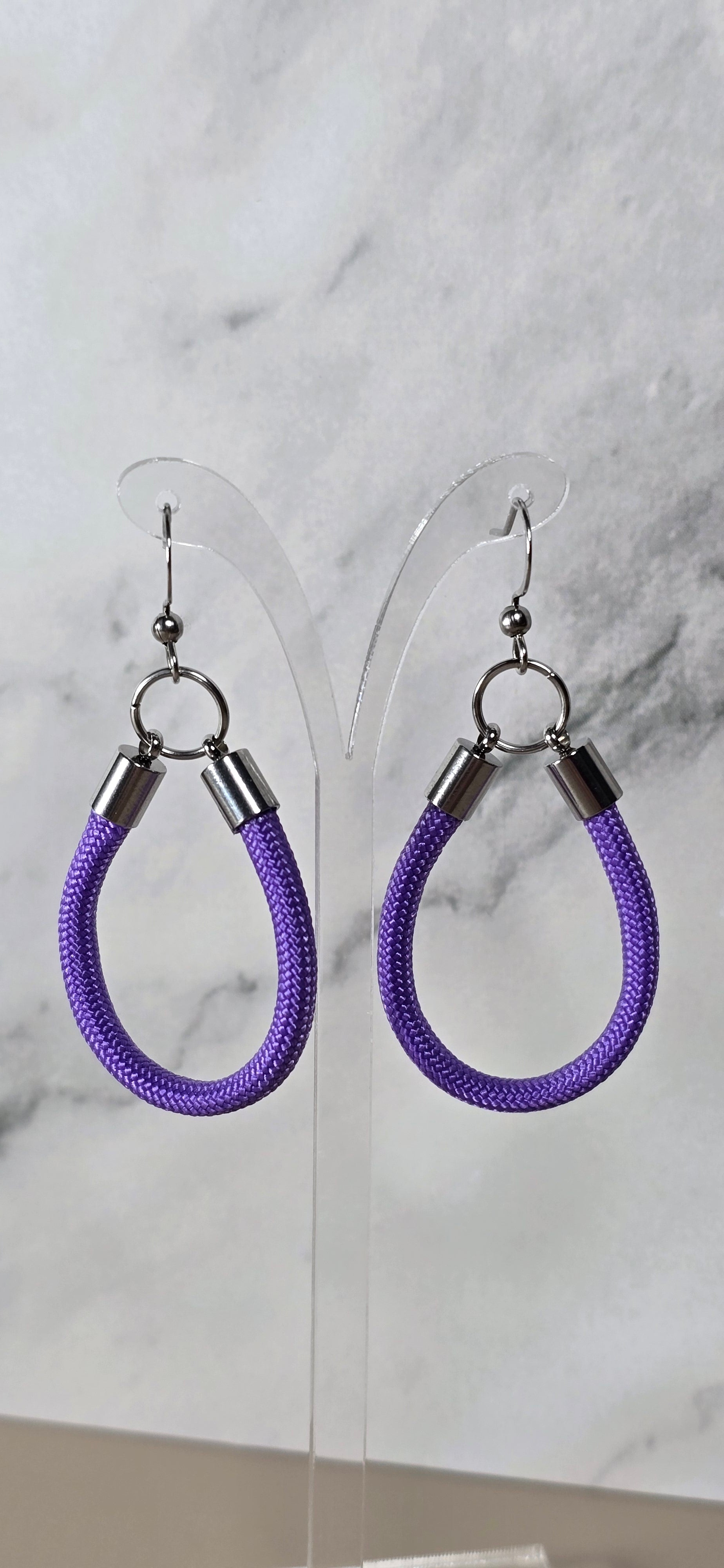 Purple Simple paracord Earrings