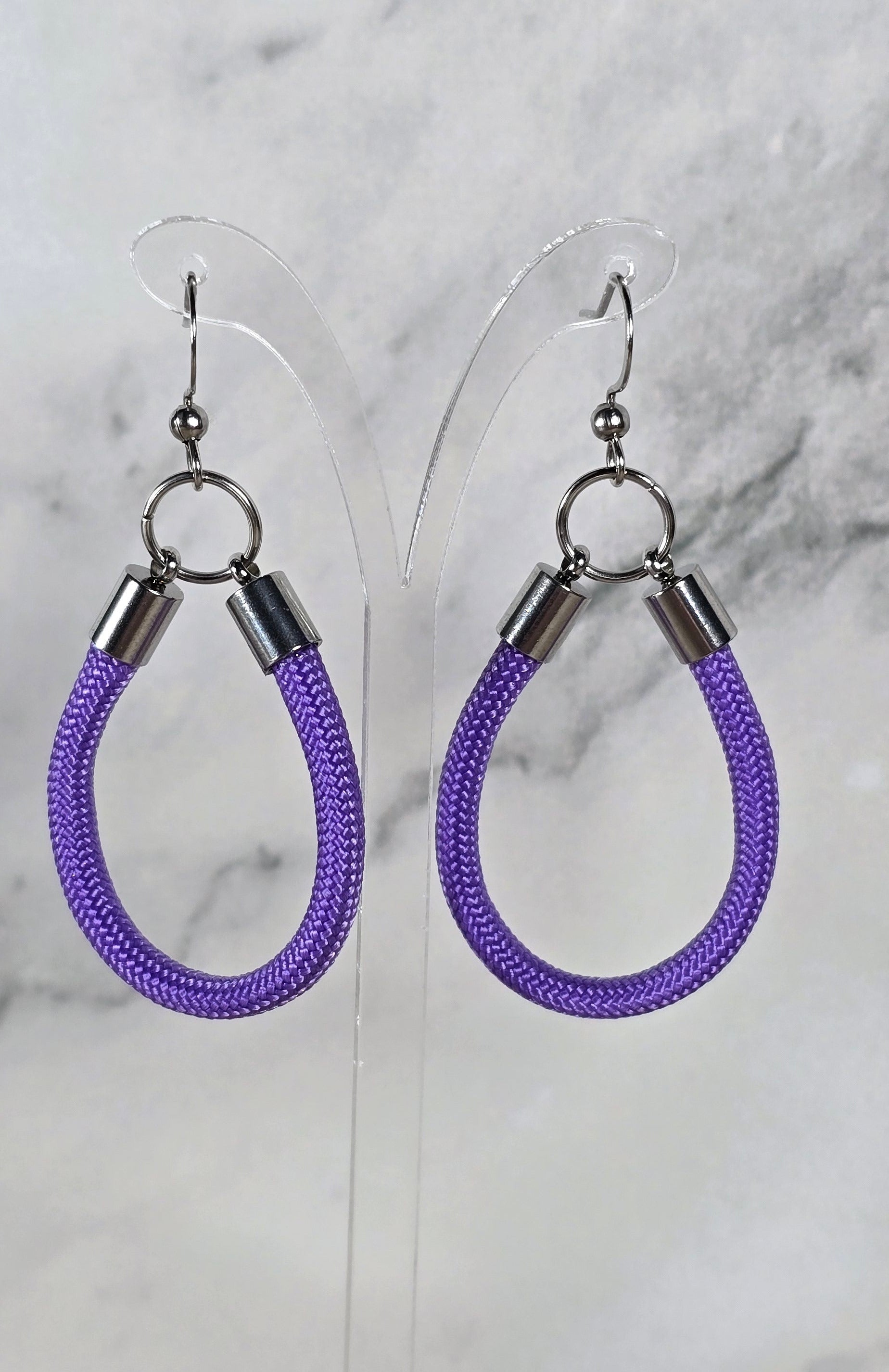 Purple Simple paracord Earrings