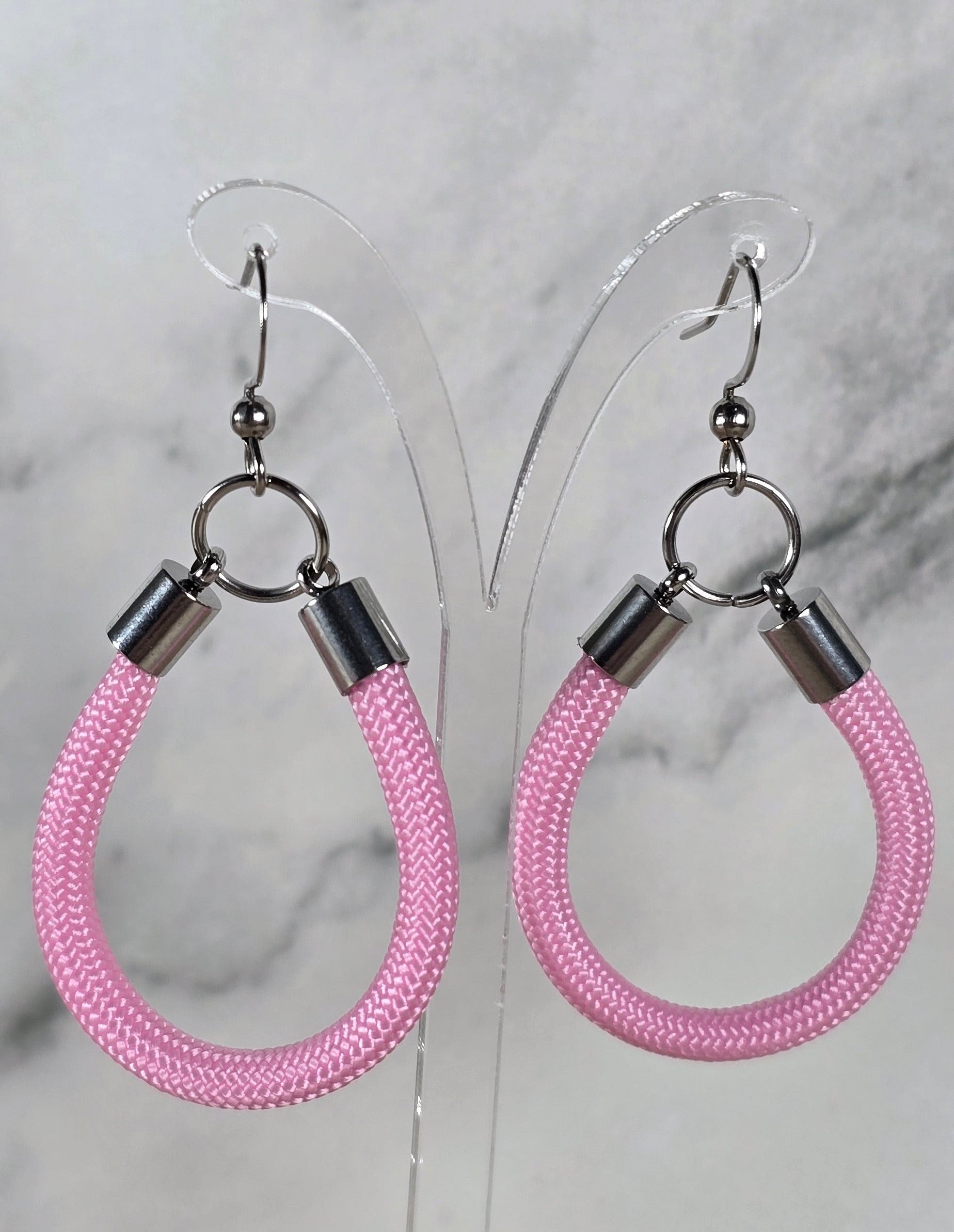 Pink Simple Paracord Earrings