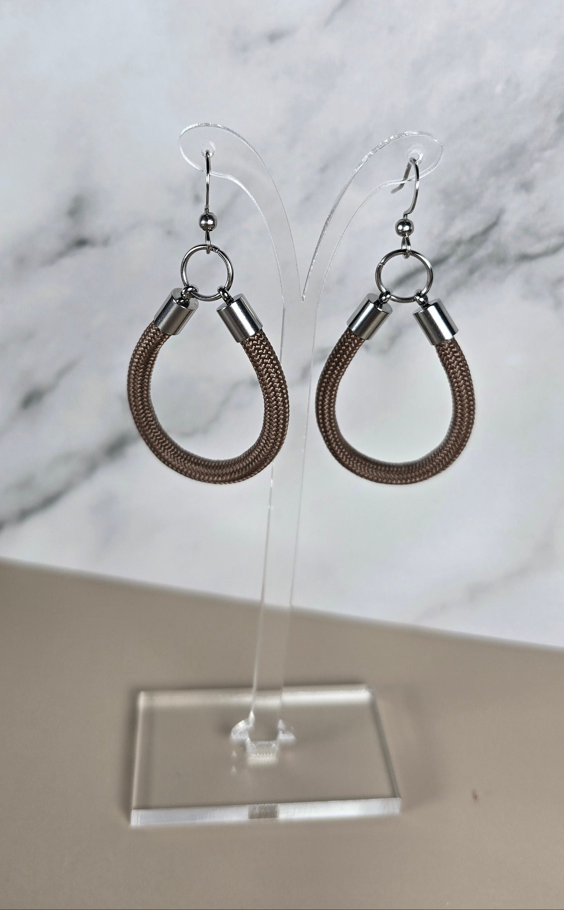 Brown Simple Paracord Earrings