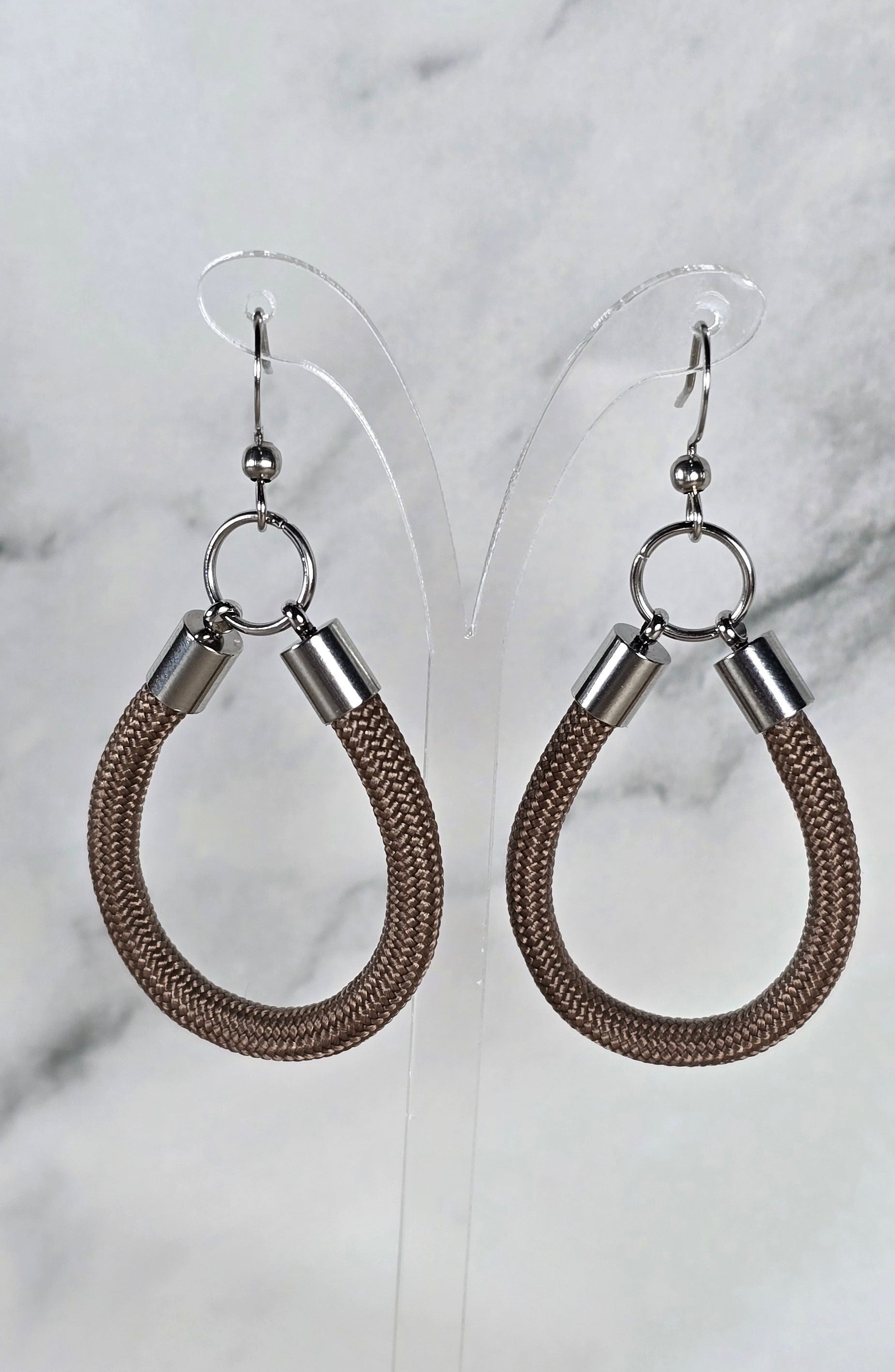 Brown Simple Paracord Earrings