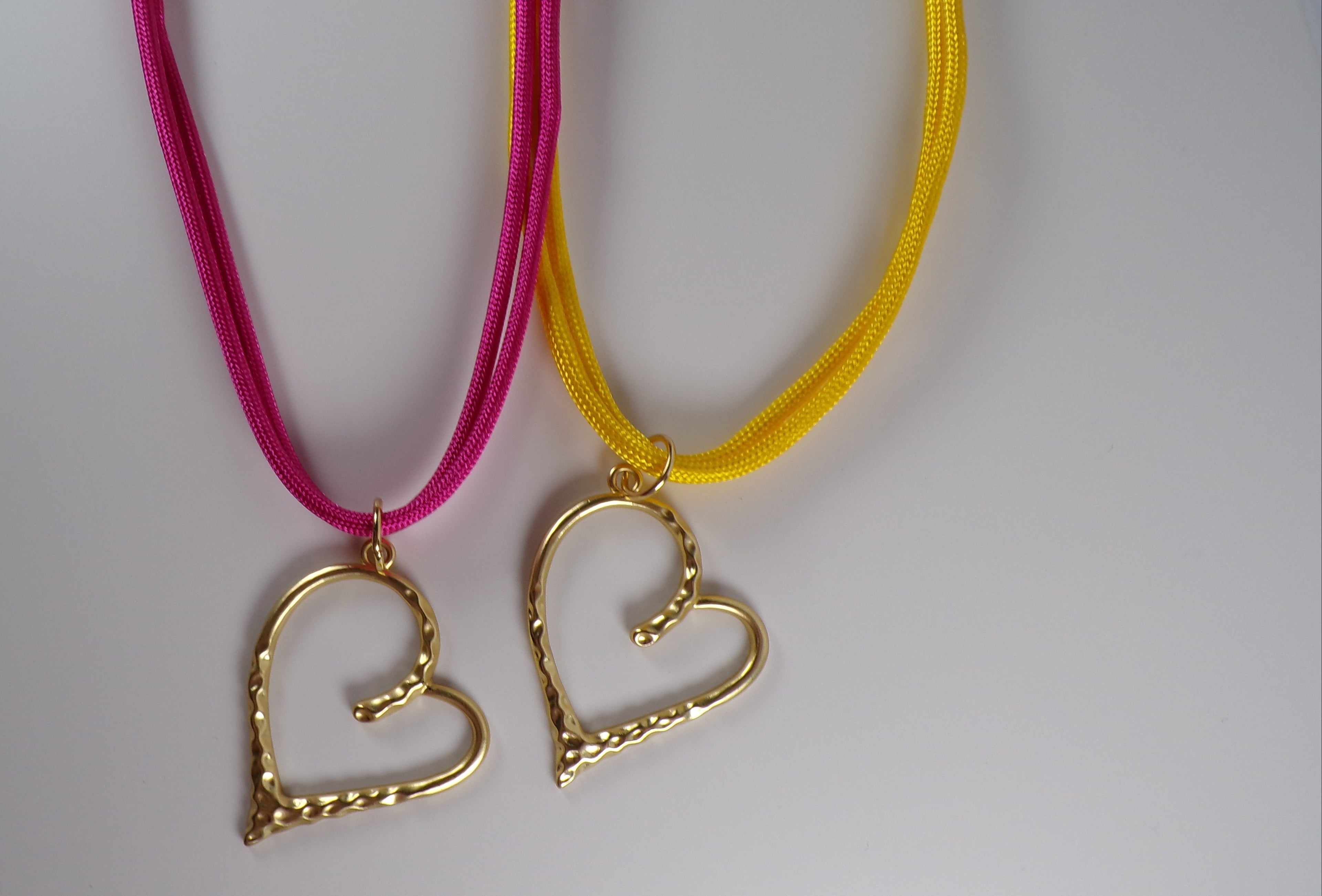 Gold Heart Adjustable Paracord Necklaces