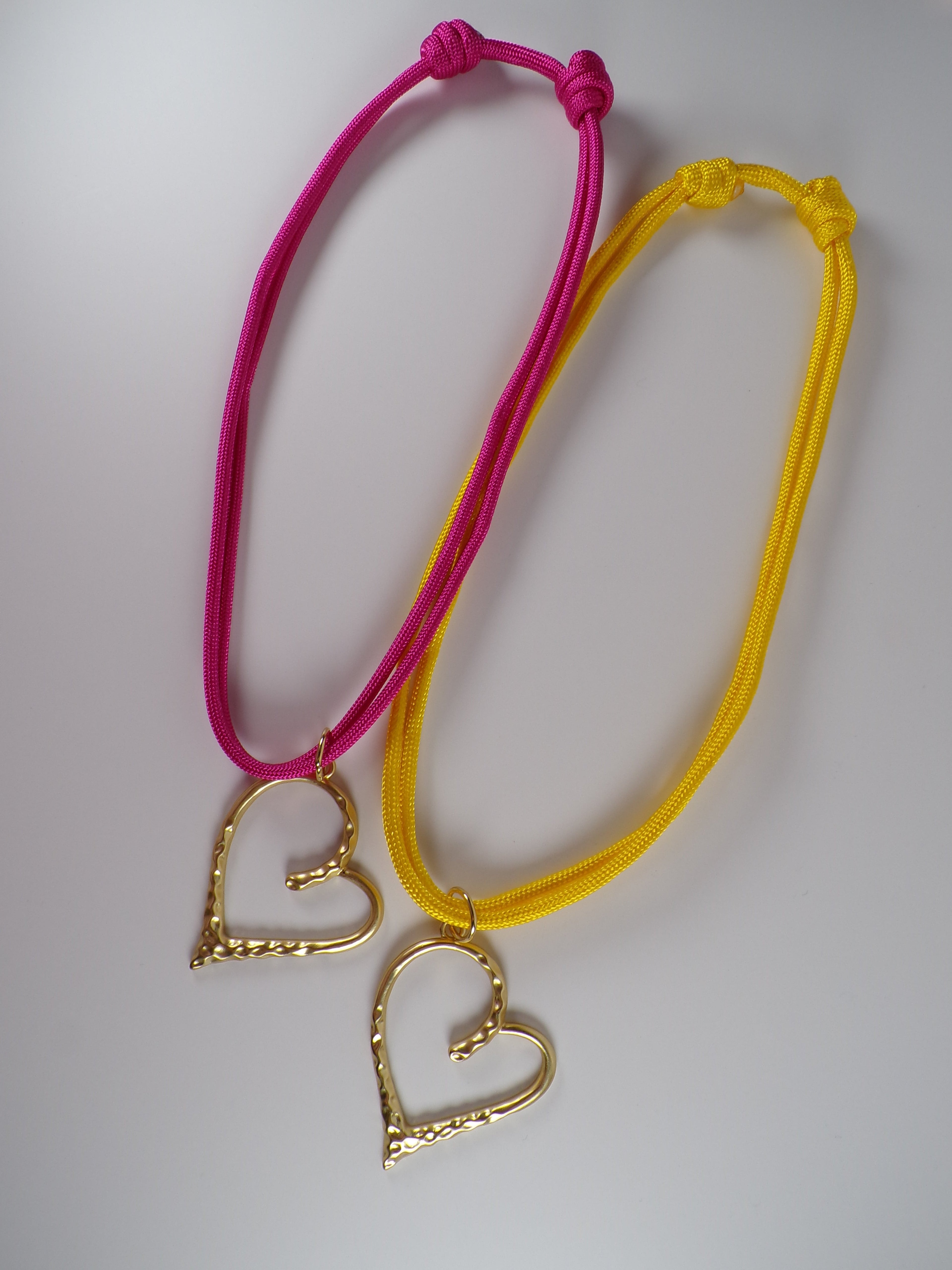 Gold Heart Adjustable Paracord Necklaces