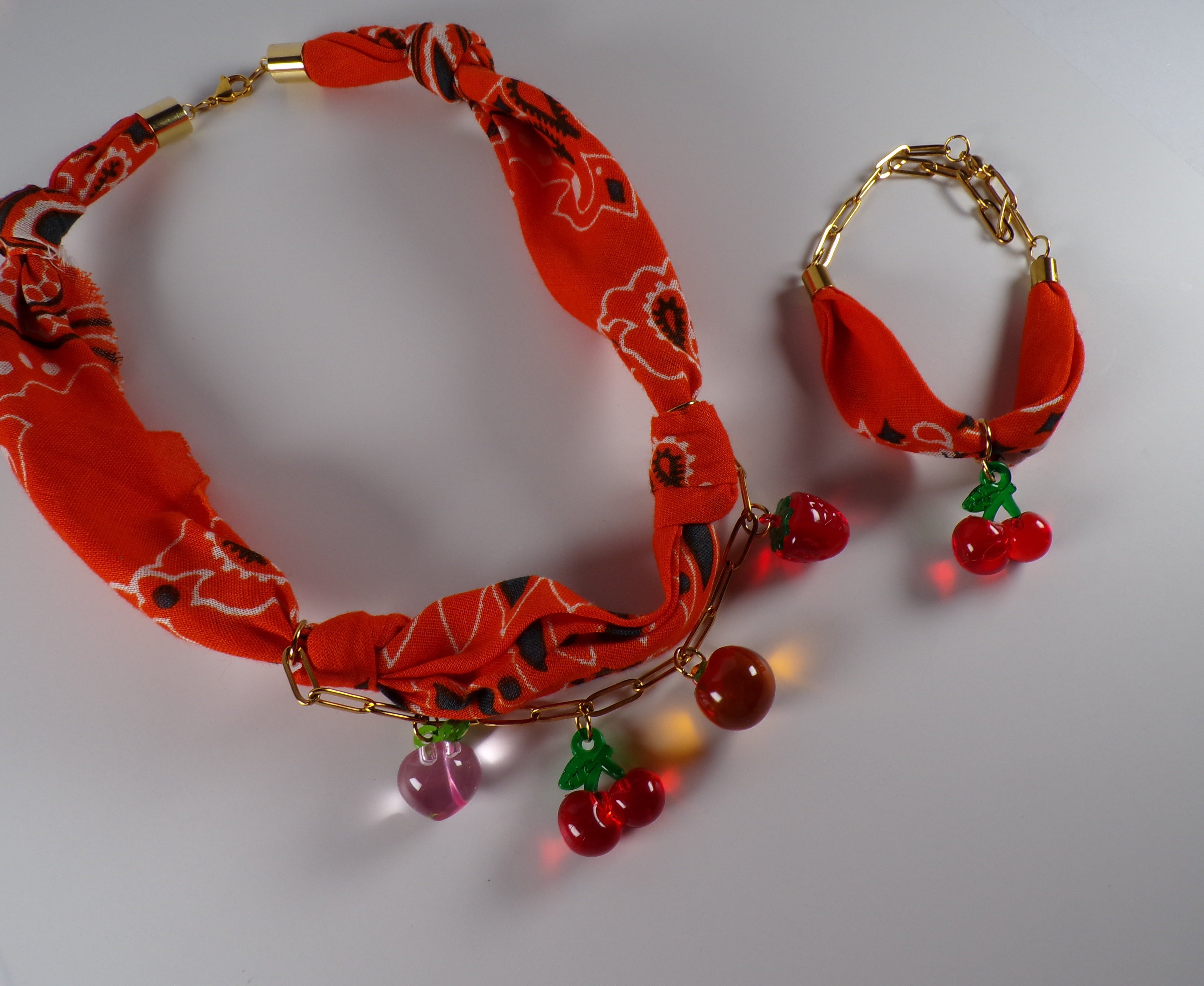 Fruits Bandana Necklace and Bracelet