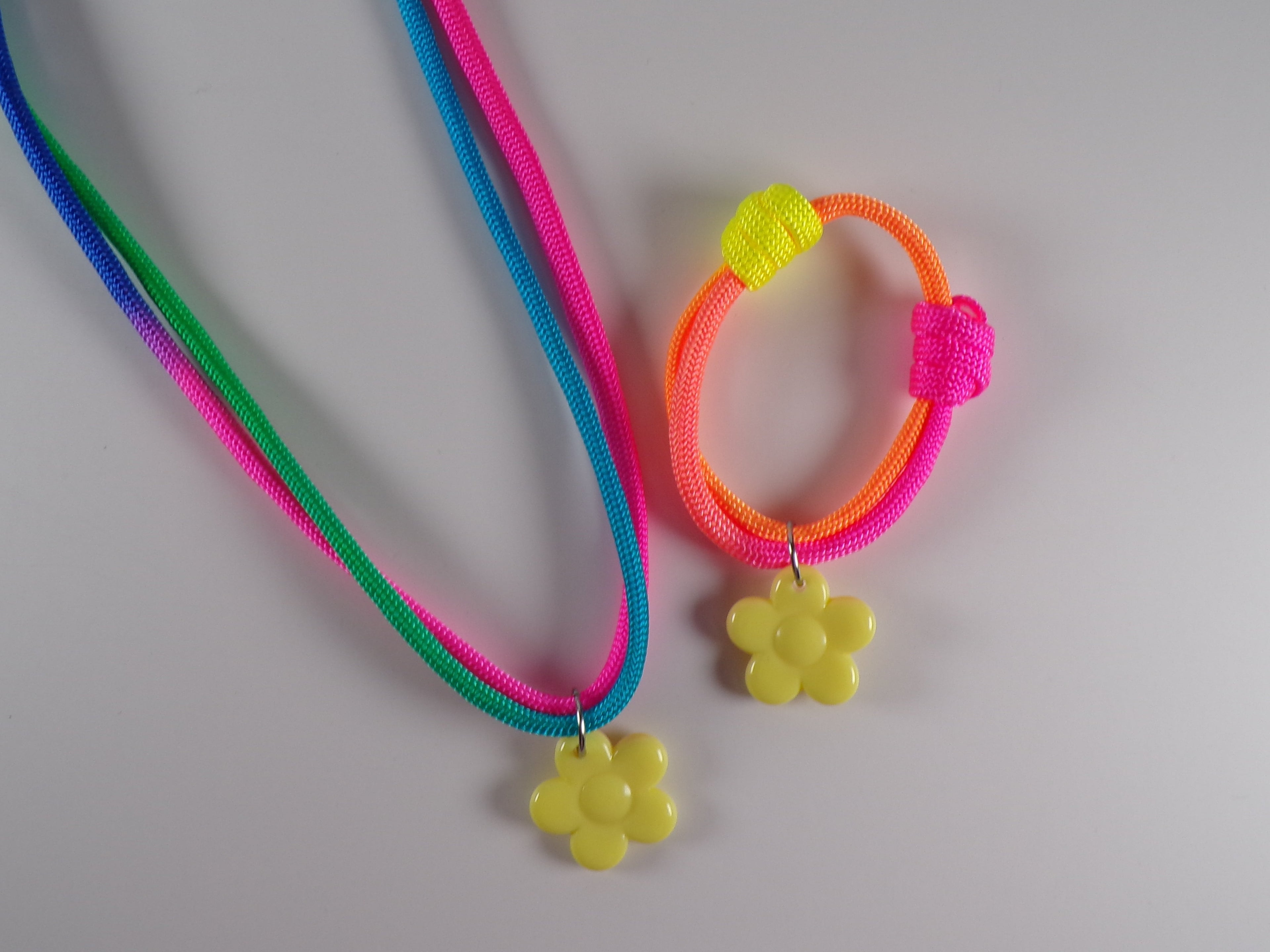 Flower Adjustable Necklace and Bracelet for girls