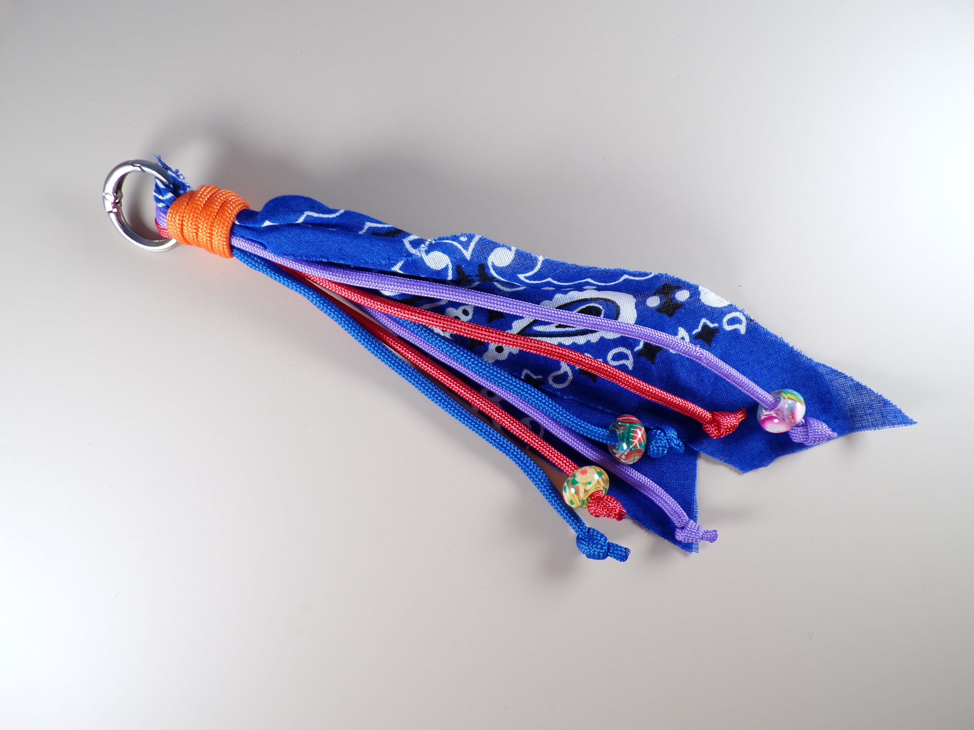 Royal blue Bandana-Paracord Keychain