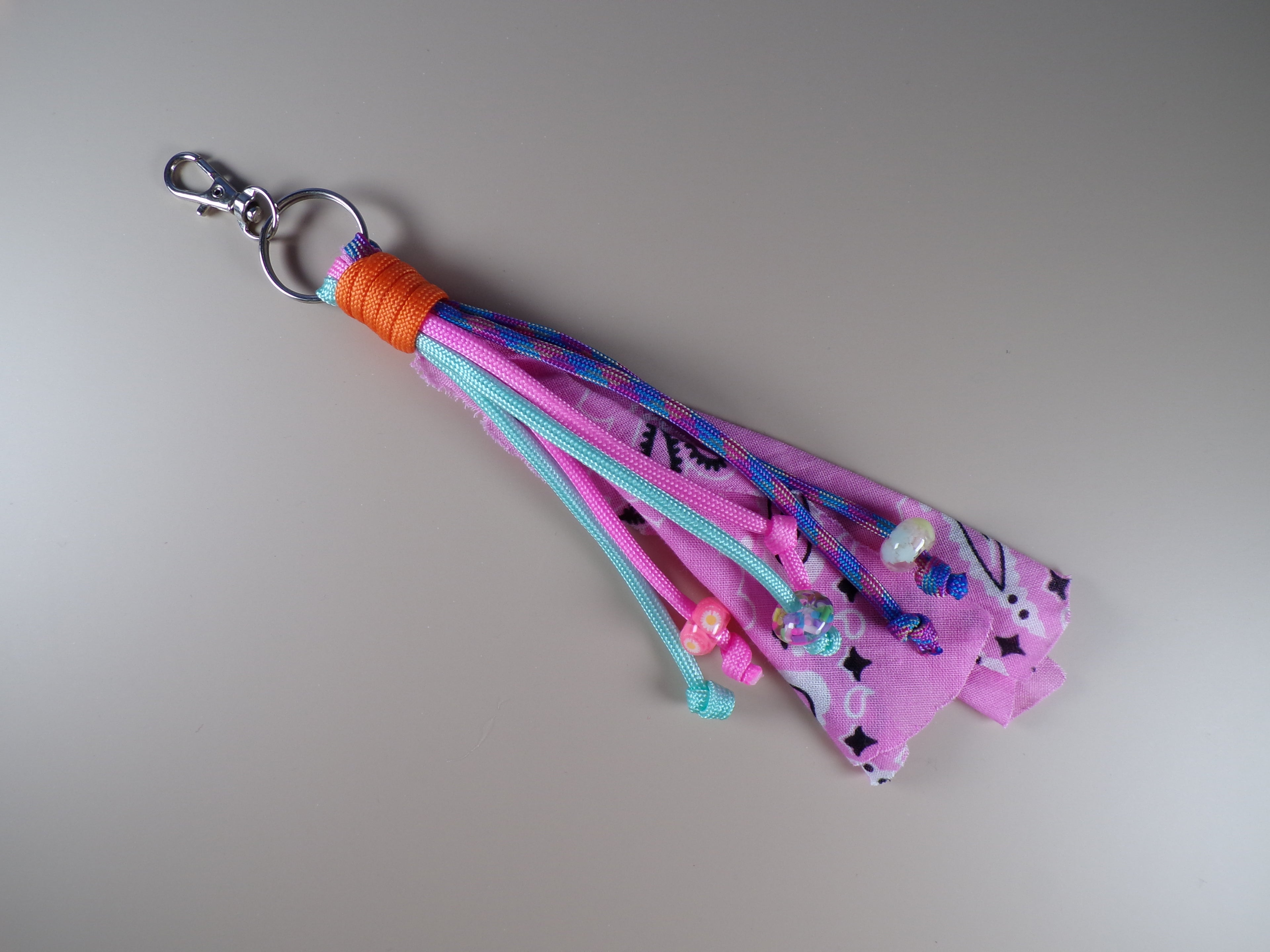 Pink Bandana-Paracord Keychain