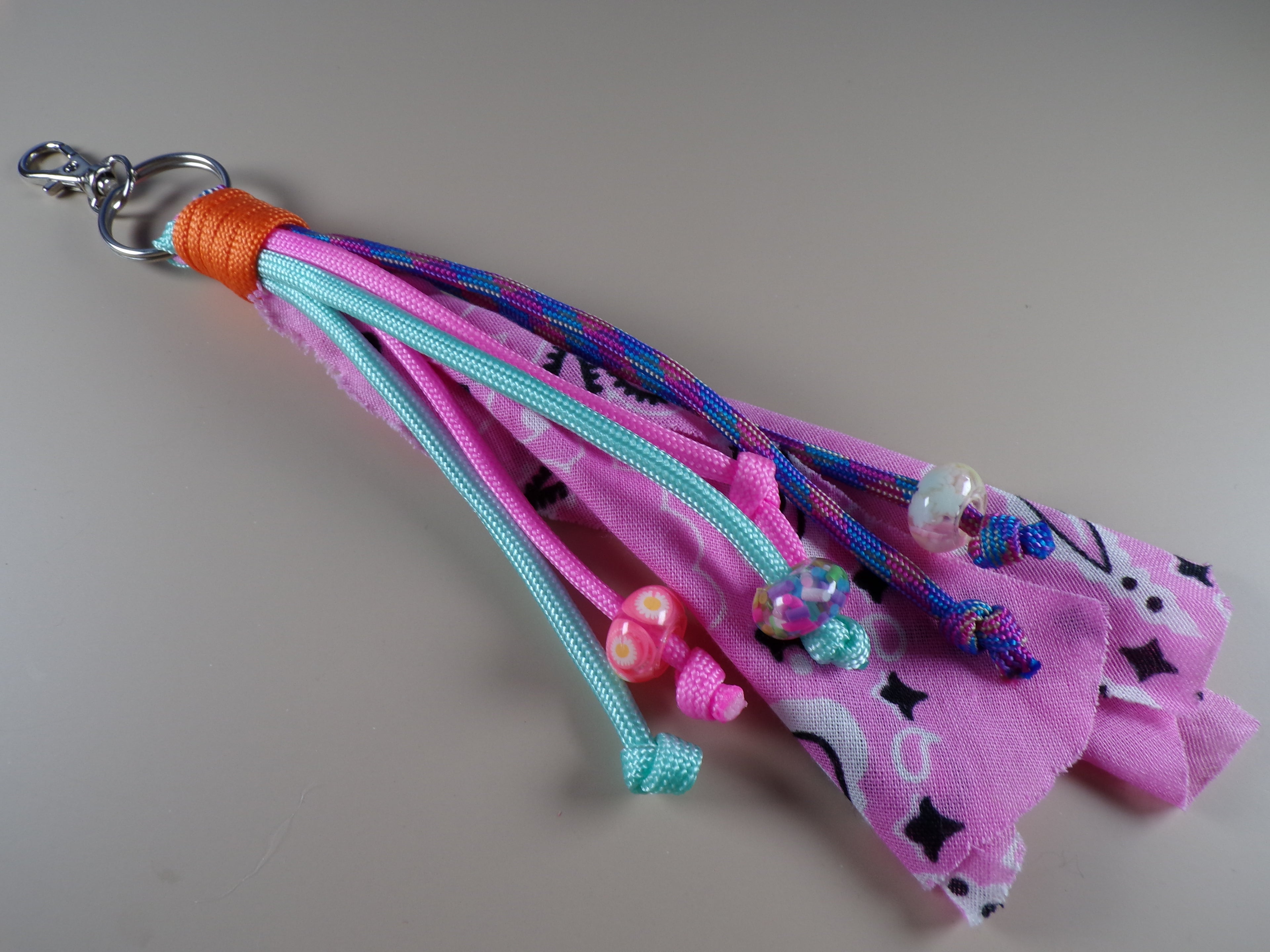 Pink Bandana-Paracord Keychain