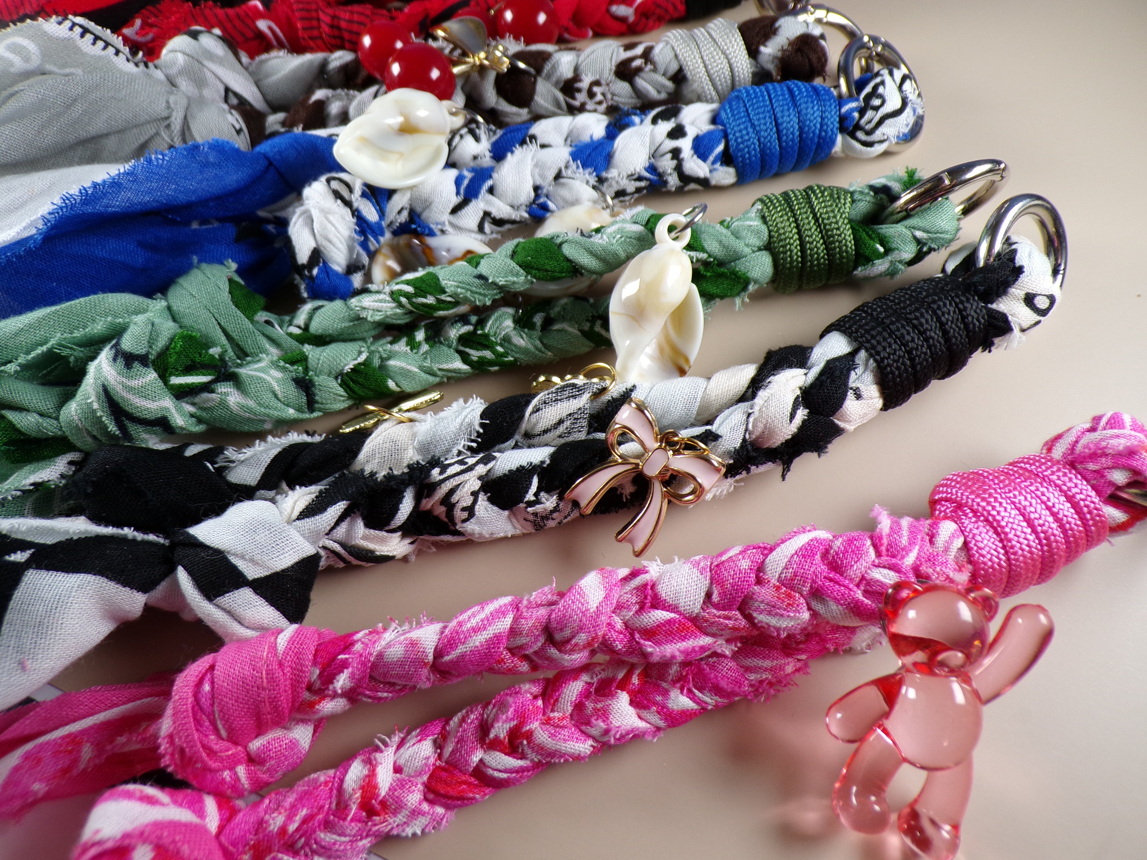Cute bows Braided Bandana Keychain