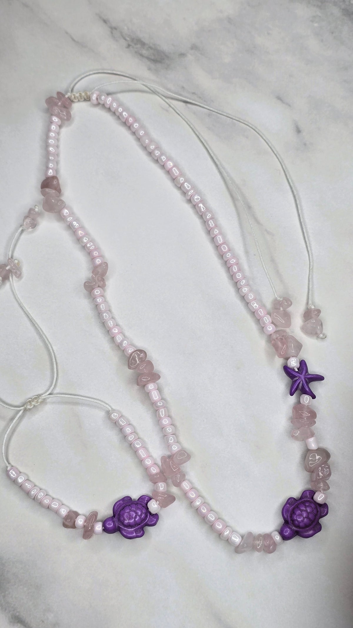 Beachy Charms Adjustable Necklace and Bracelet