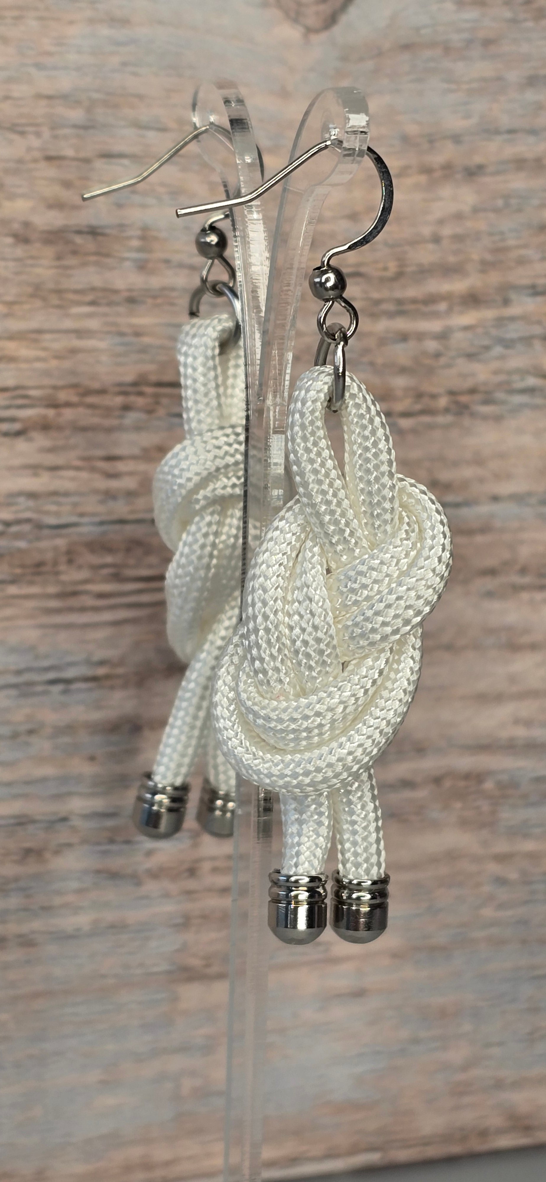 White Sol Paracord Earrings