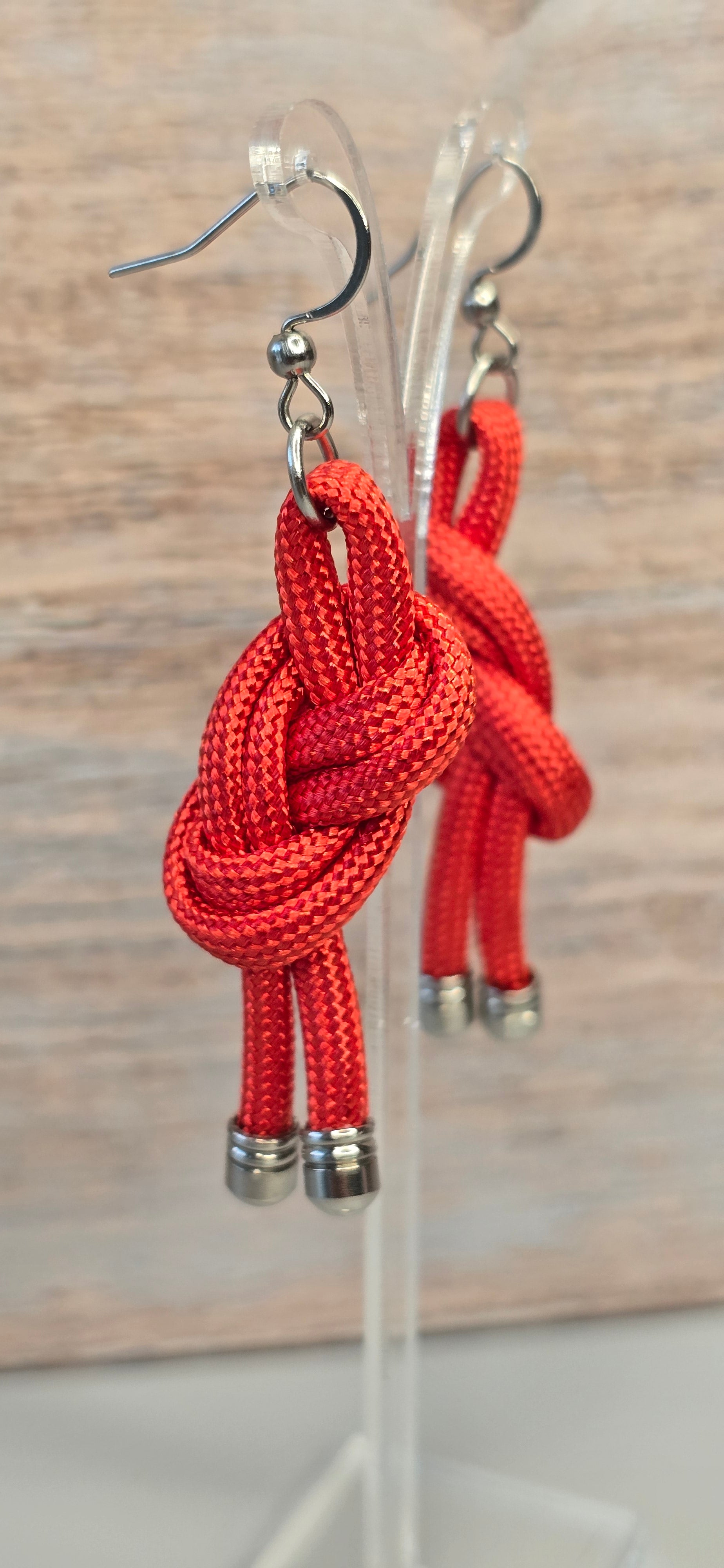 Red Sol Paracord Earrings