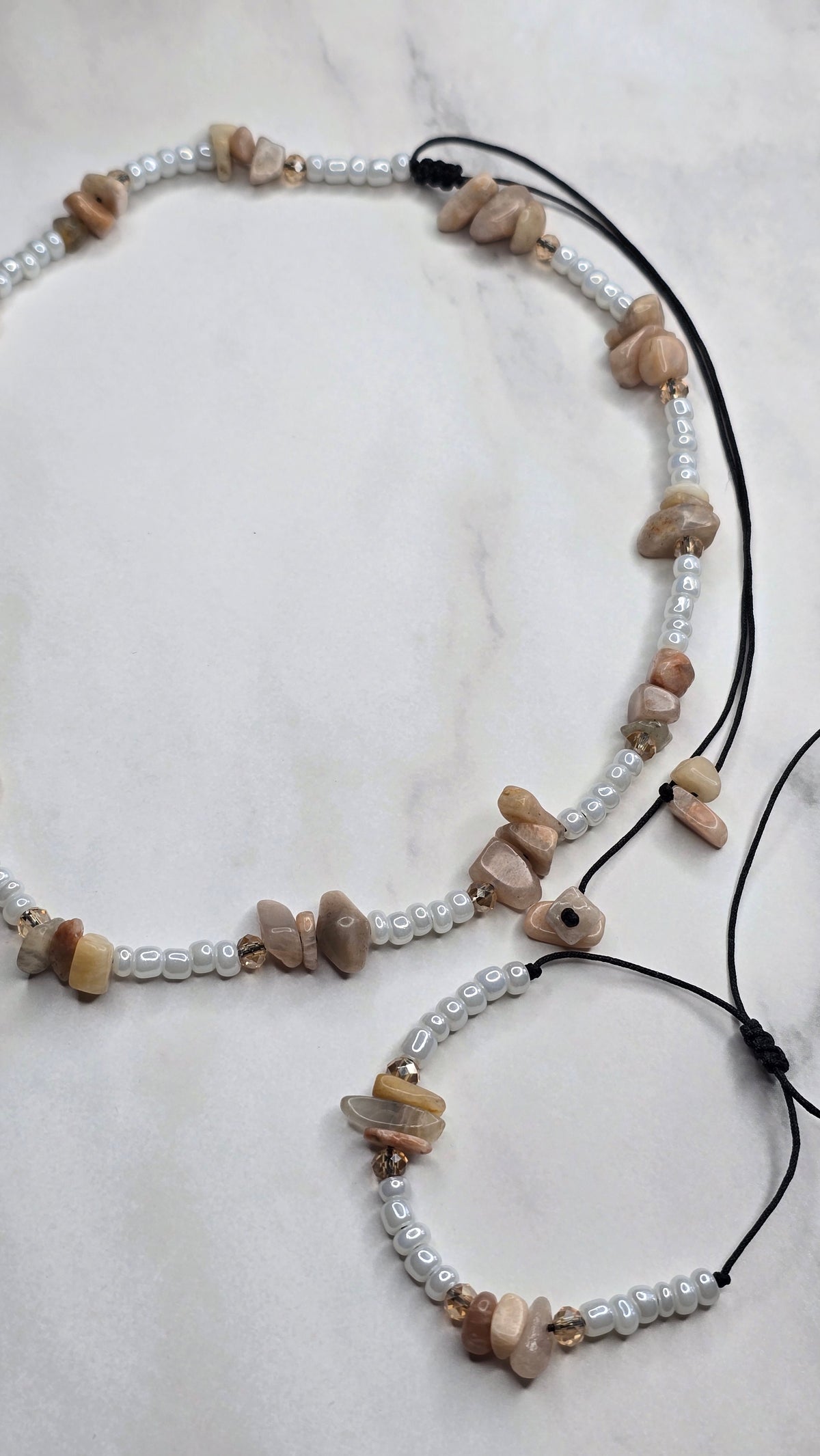 Sunstone Adjustable Necklace and Bracelet