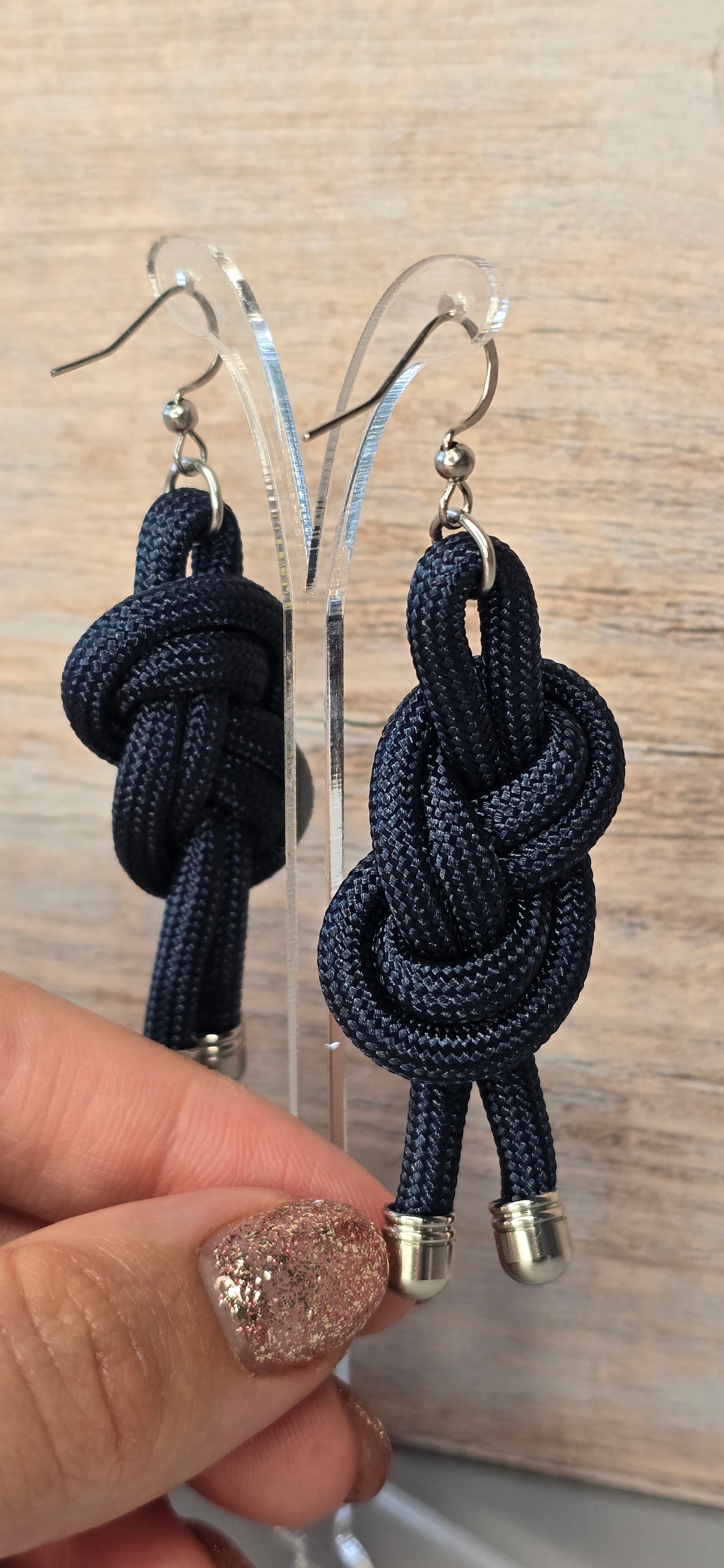 Navy Sol Paracord Earrings
