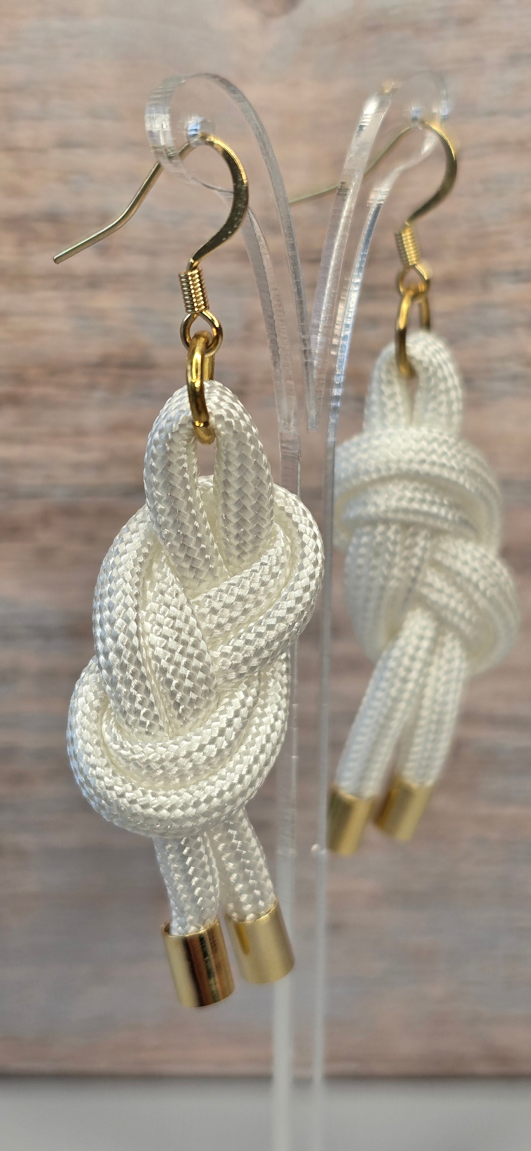 White Sol Paracord Earrings