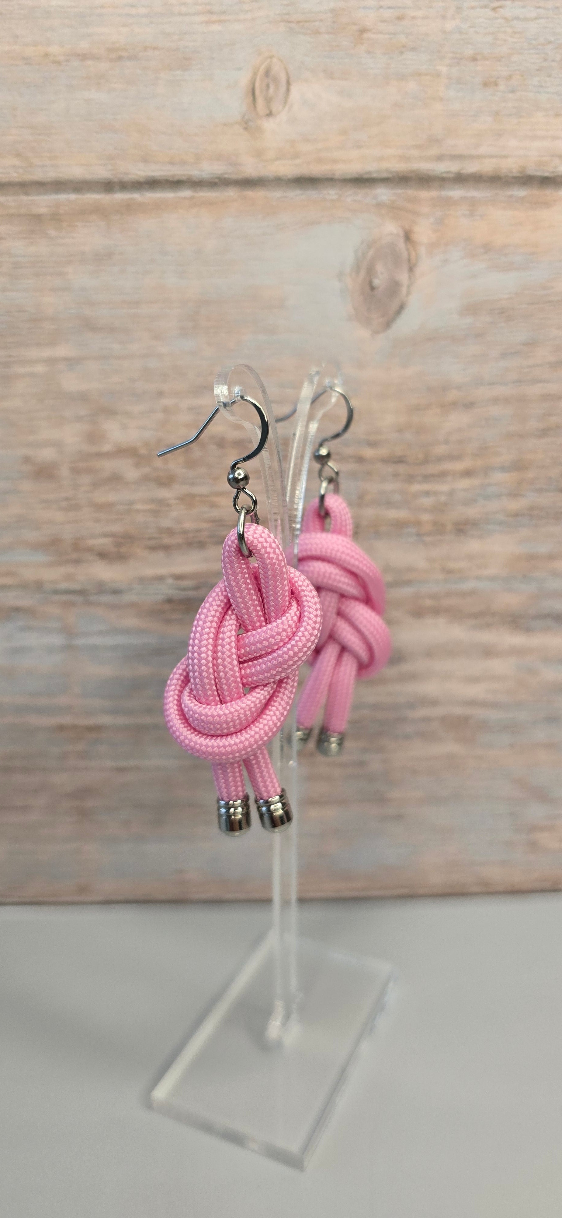 Pink Sol Paracord Earrings