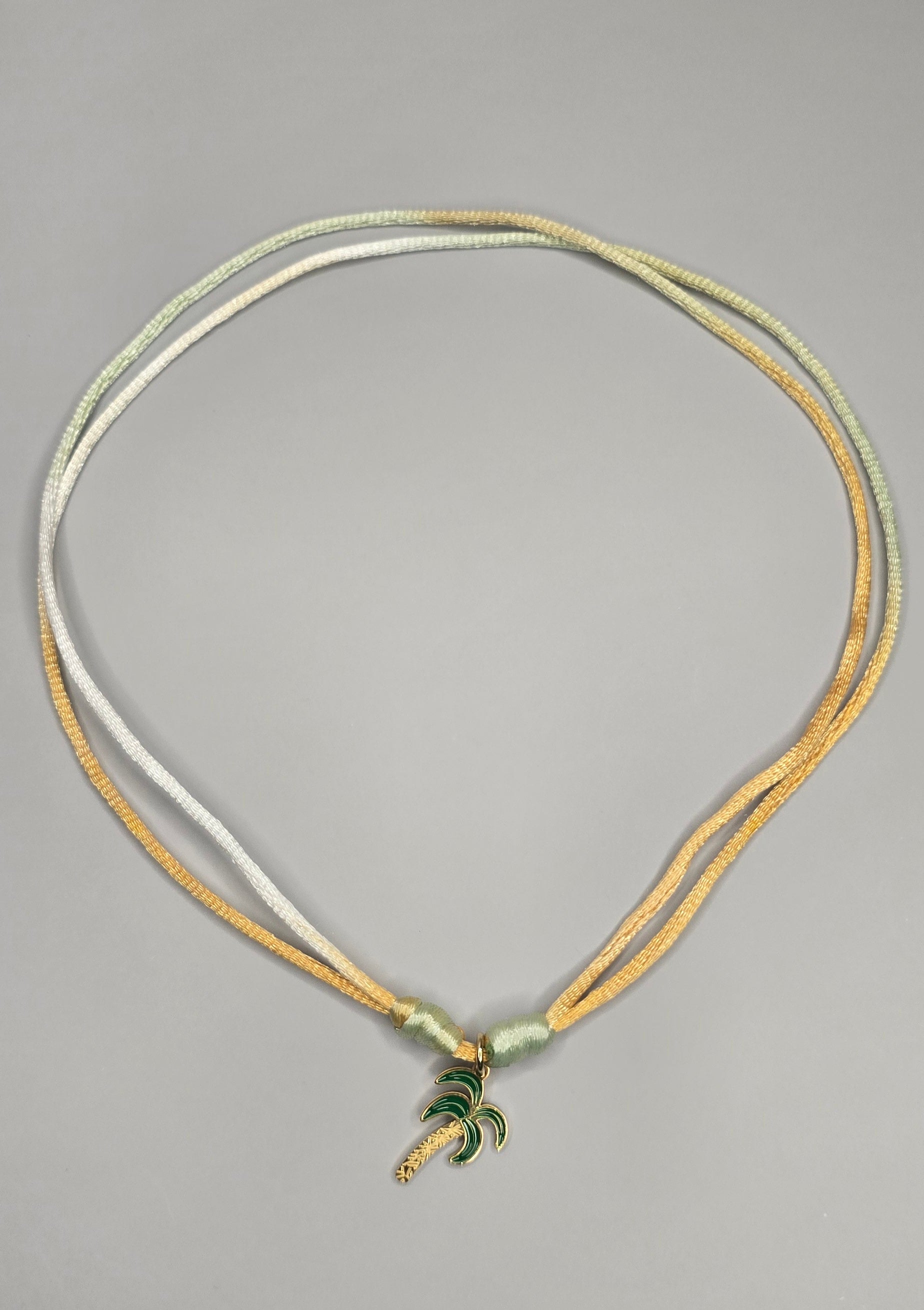 Golden Palm Charm Adjustable Necklace