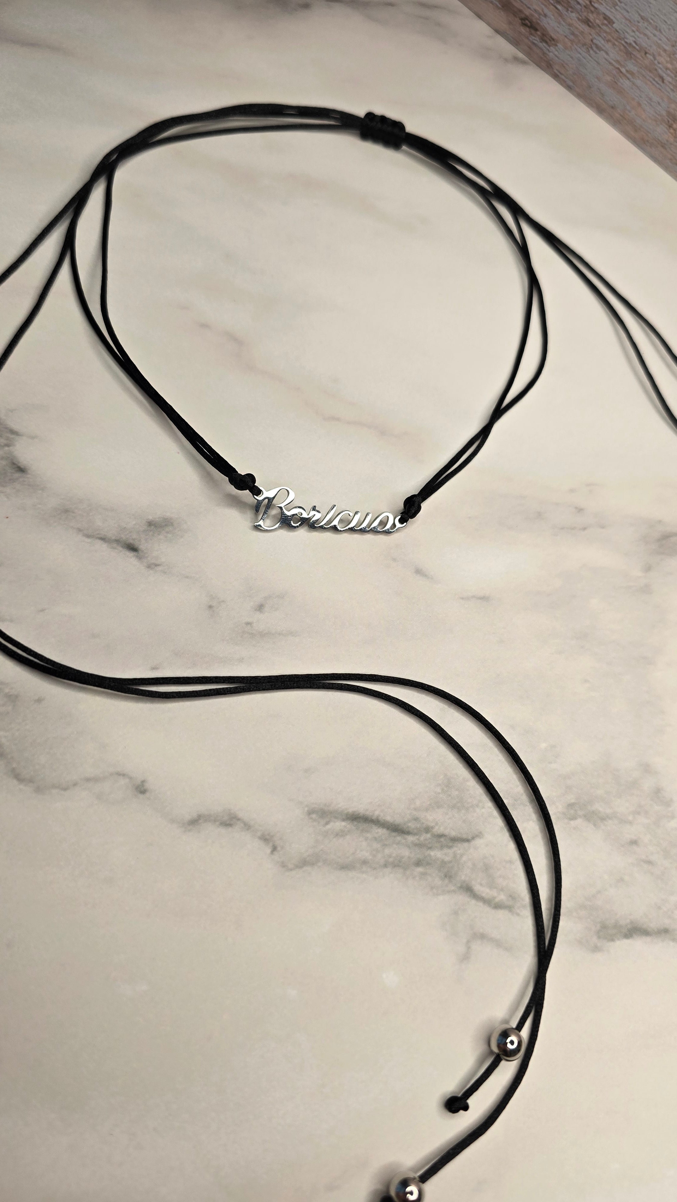 Modern Black Boricua Adjustable Necklace