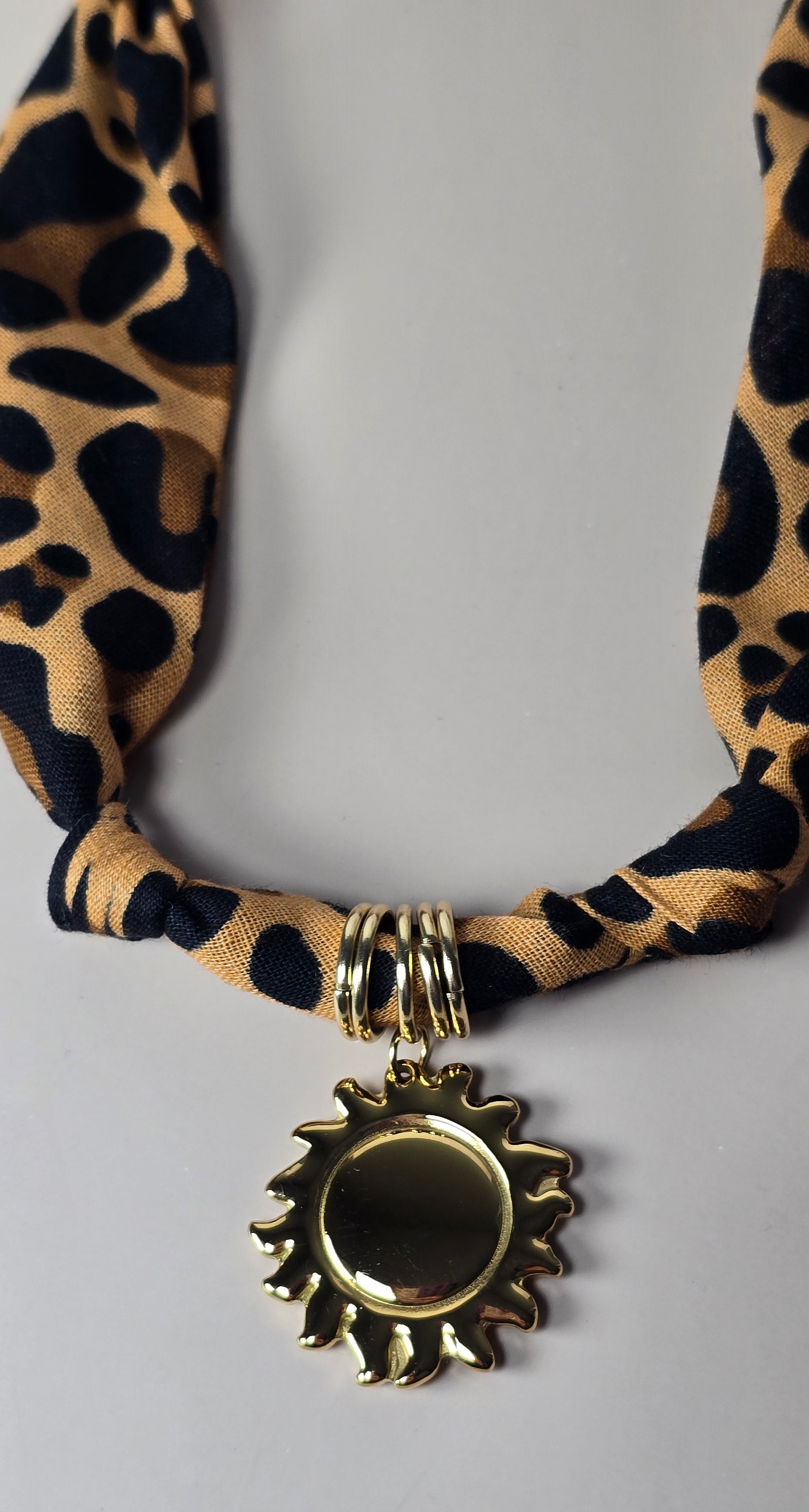 Sol & Leopard Print Bandana Necklace