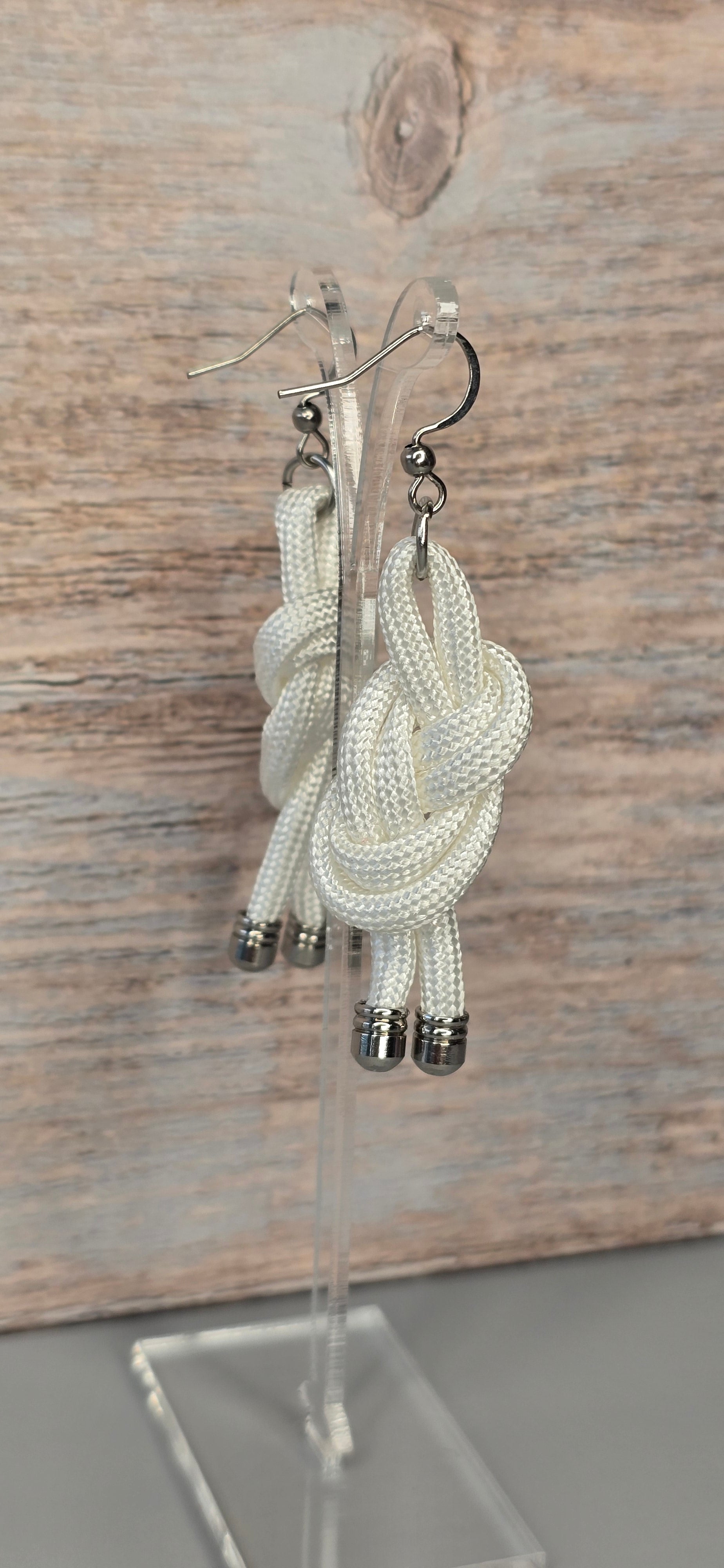 White Sol Paracord Earrings