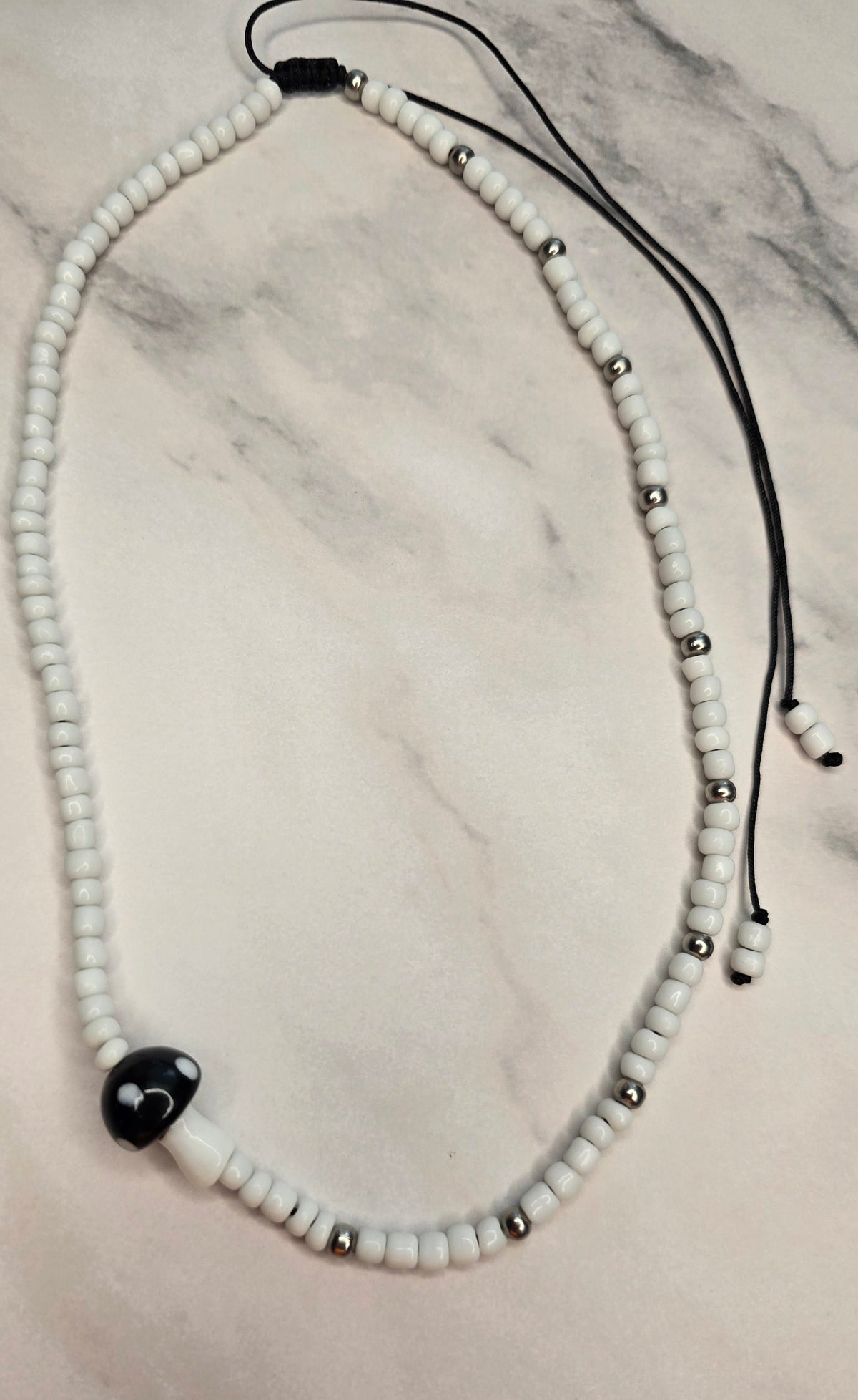 Black Mushroom Adjustable Necklace