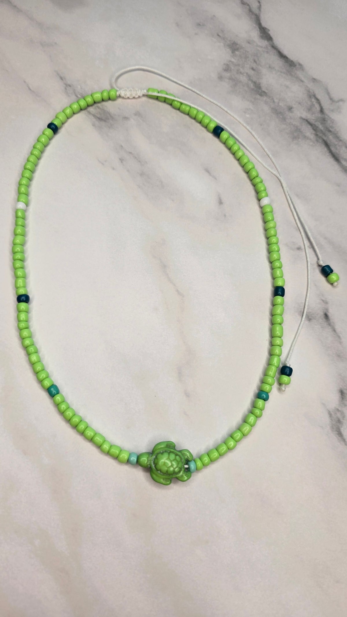 Green Turtle Adjustable Necklace