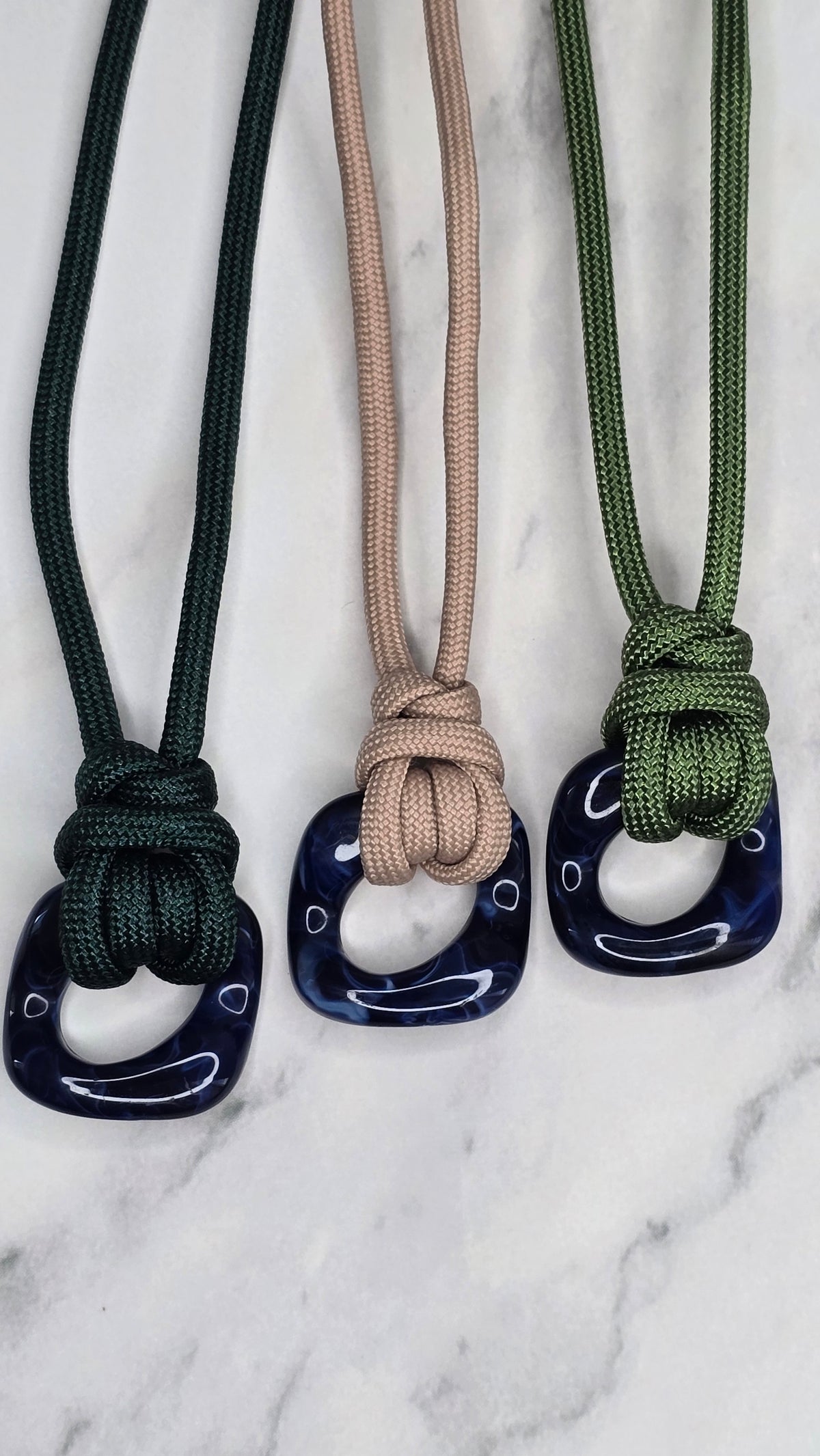 Navy Marble Necklace