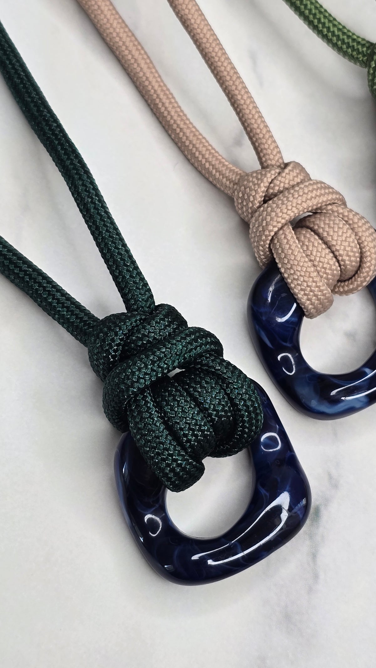 Navy Marble Necklace