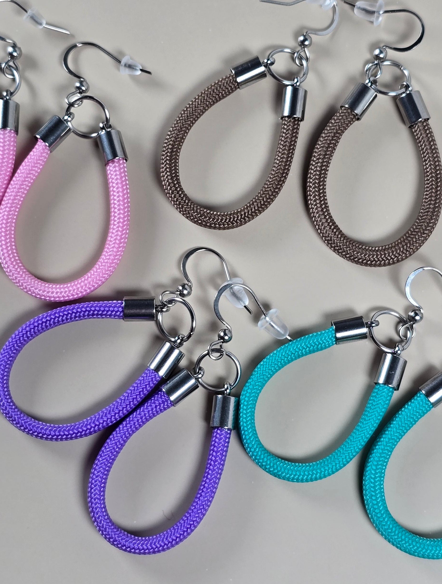 Pink Simple Paracord Earrings