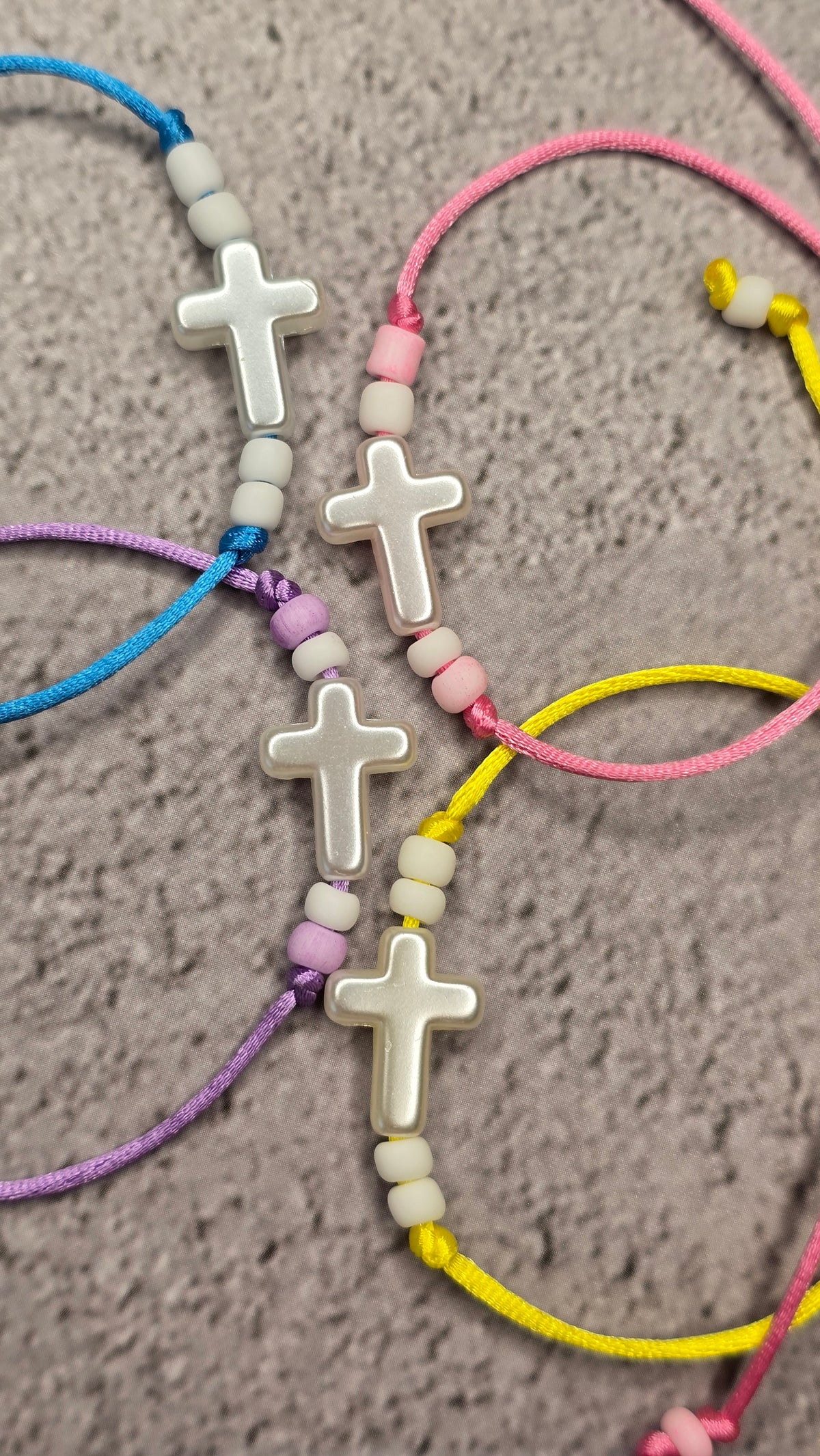 Pearl Cross Adjustable Bracelet for girls • Easter Collection