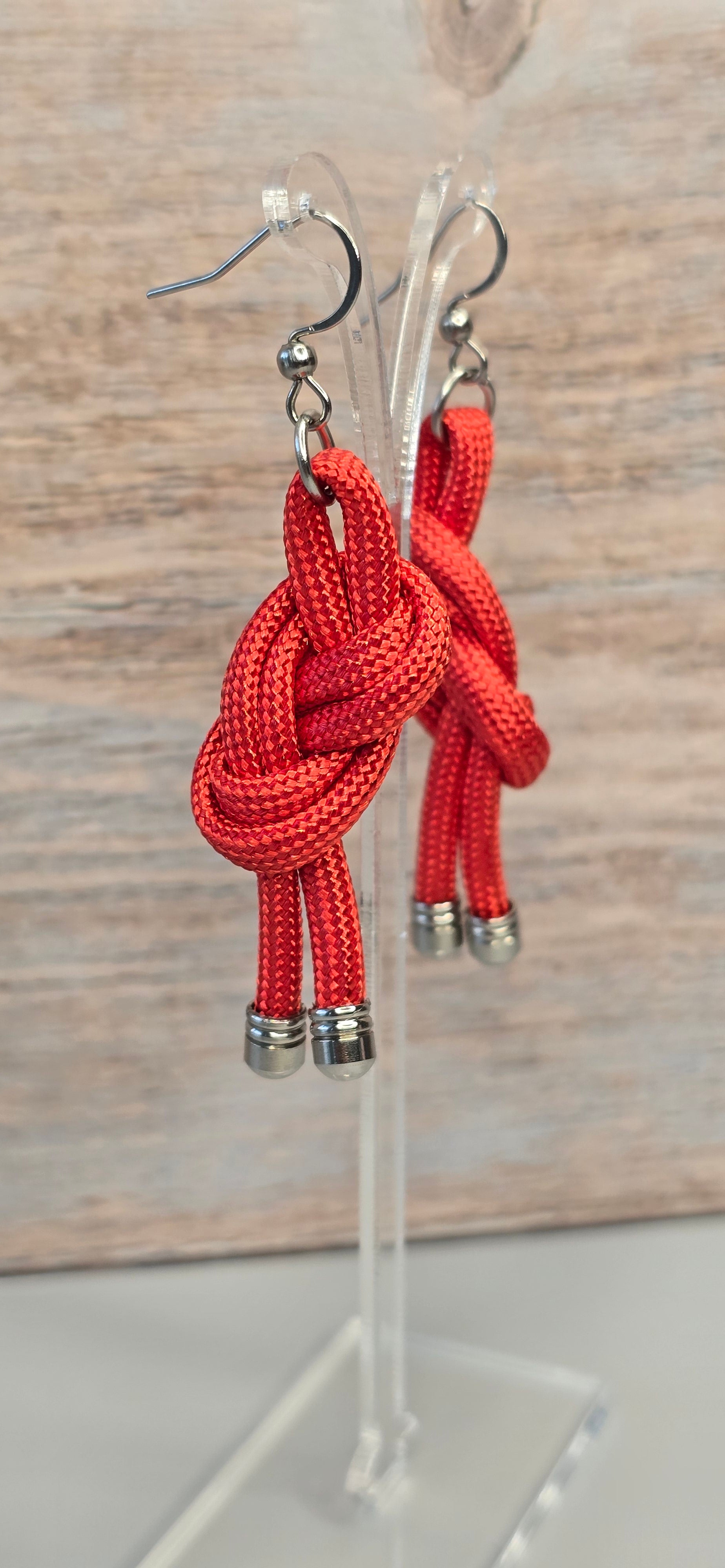 Red Sol Paracord Earrings
