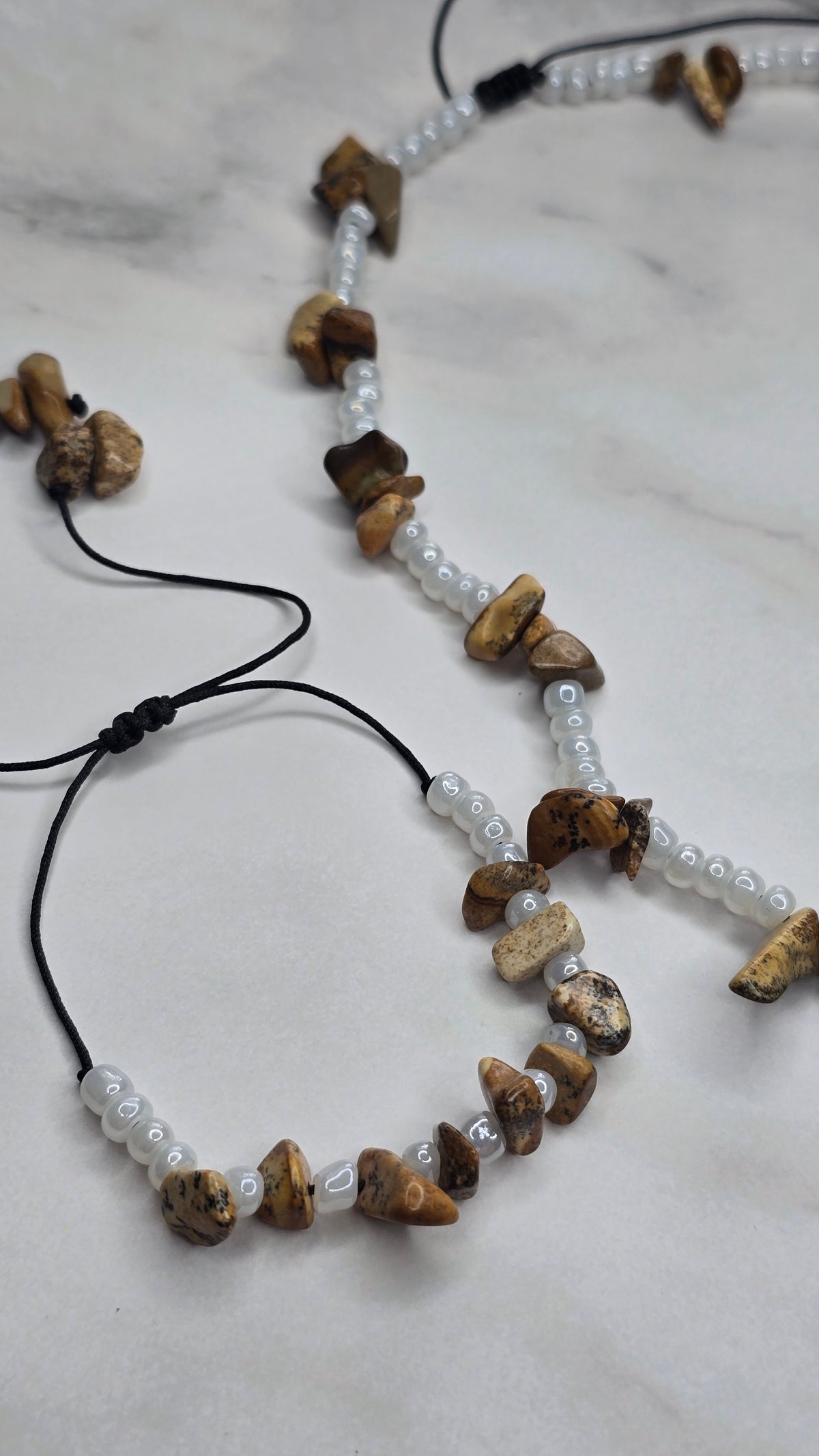 Jasper Adjustable Necklace and Bracelet