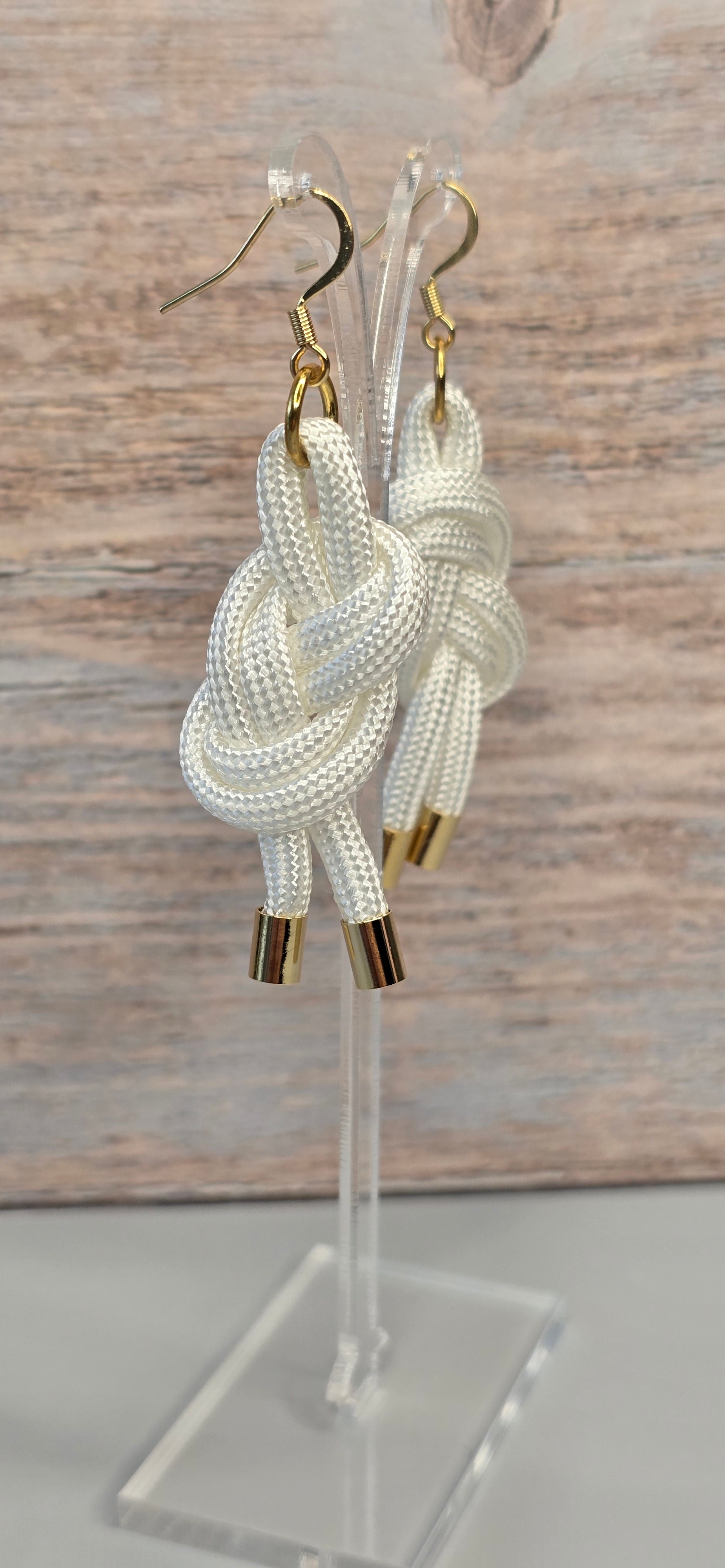 White Sol Paracord Earrings