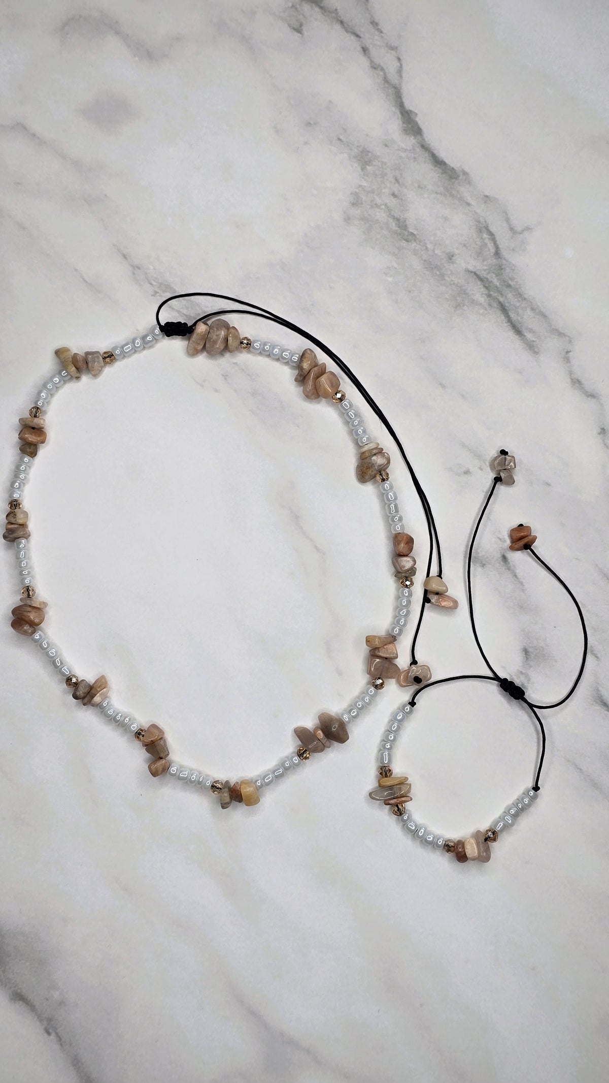 Sunstone Adjustable Necklace and Bracelet