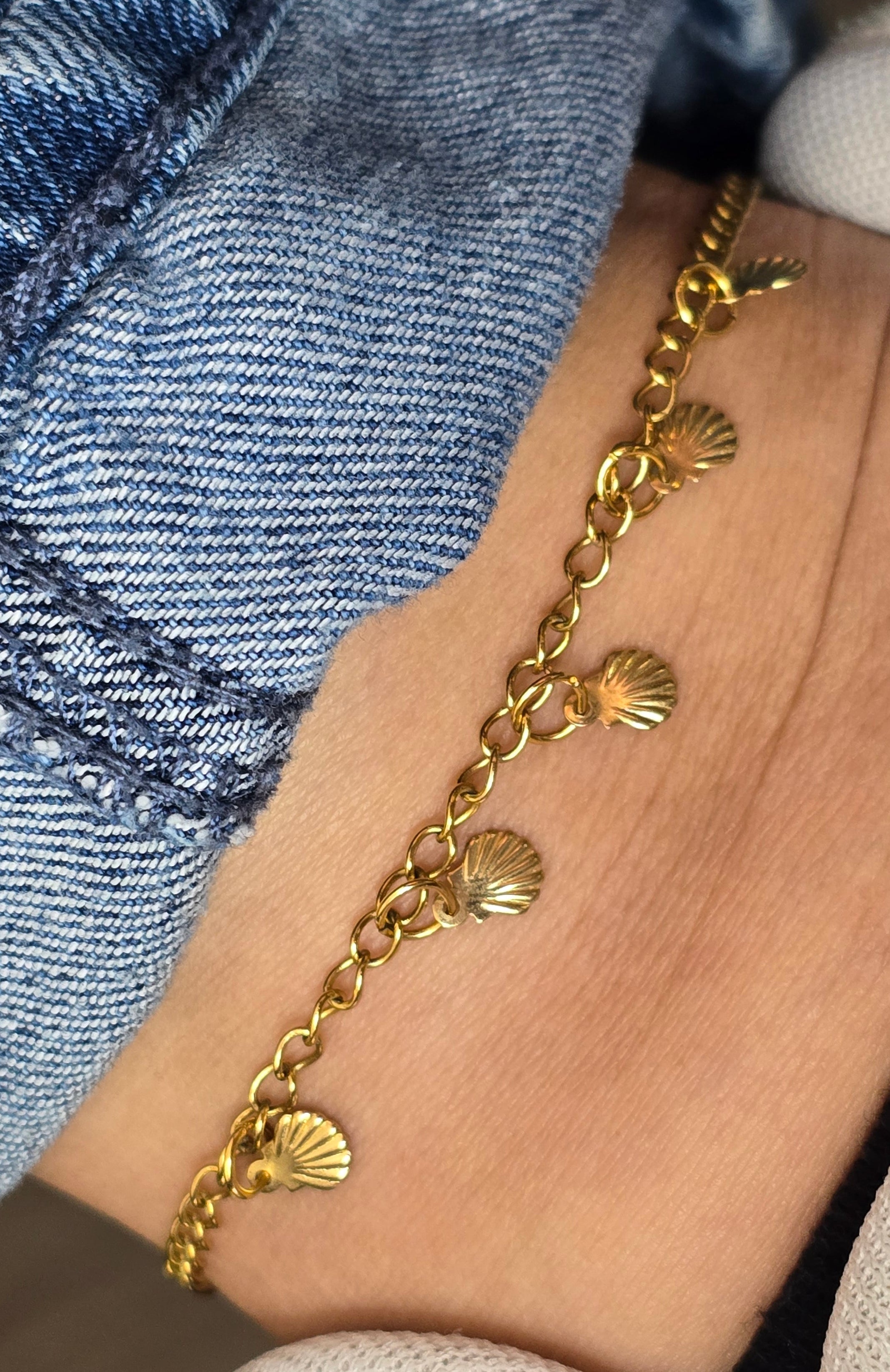Sea Shell Anklet - Gold