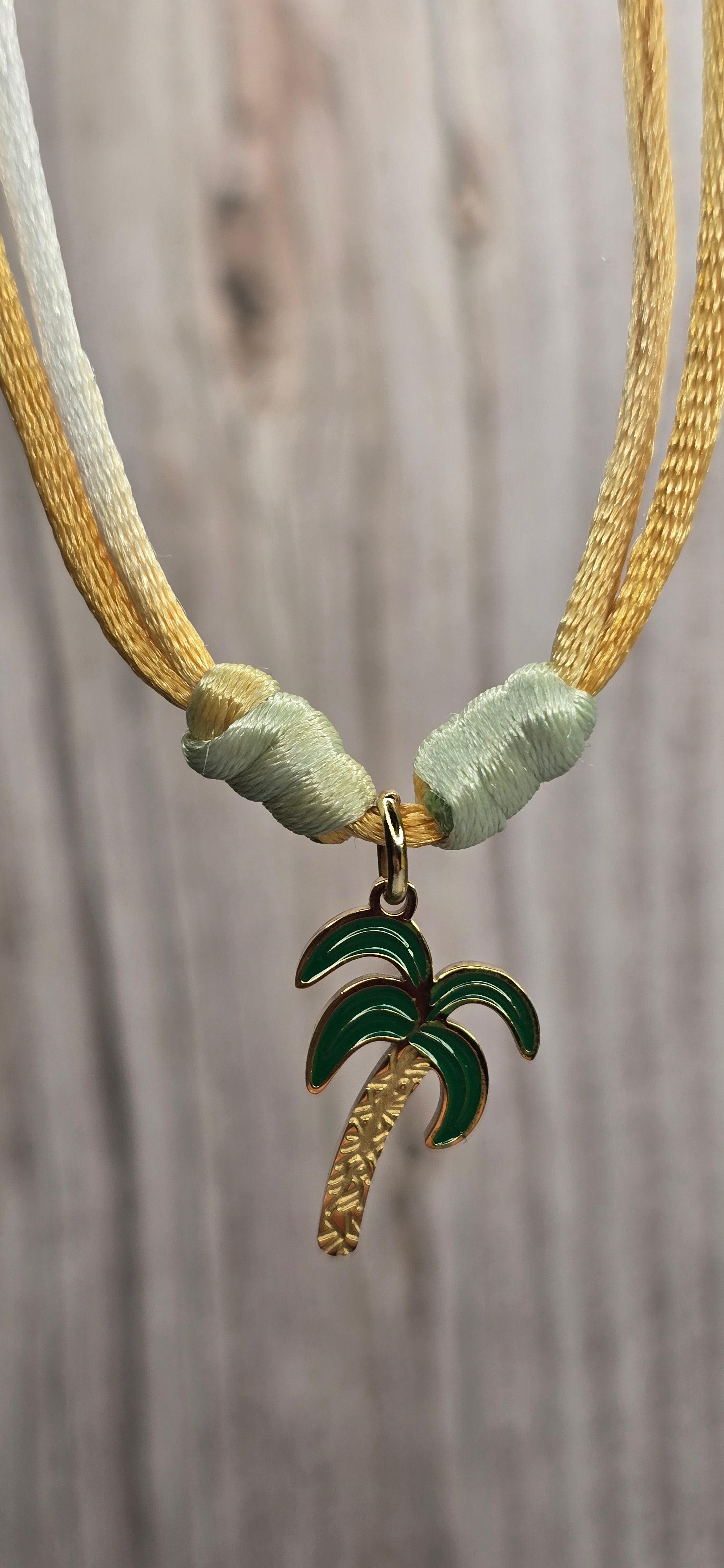 Golden Palm Charm Adjustable Necklace